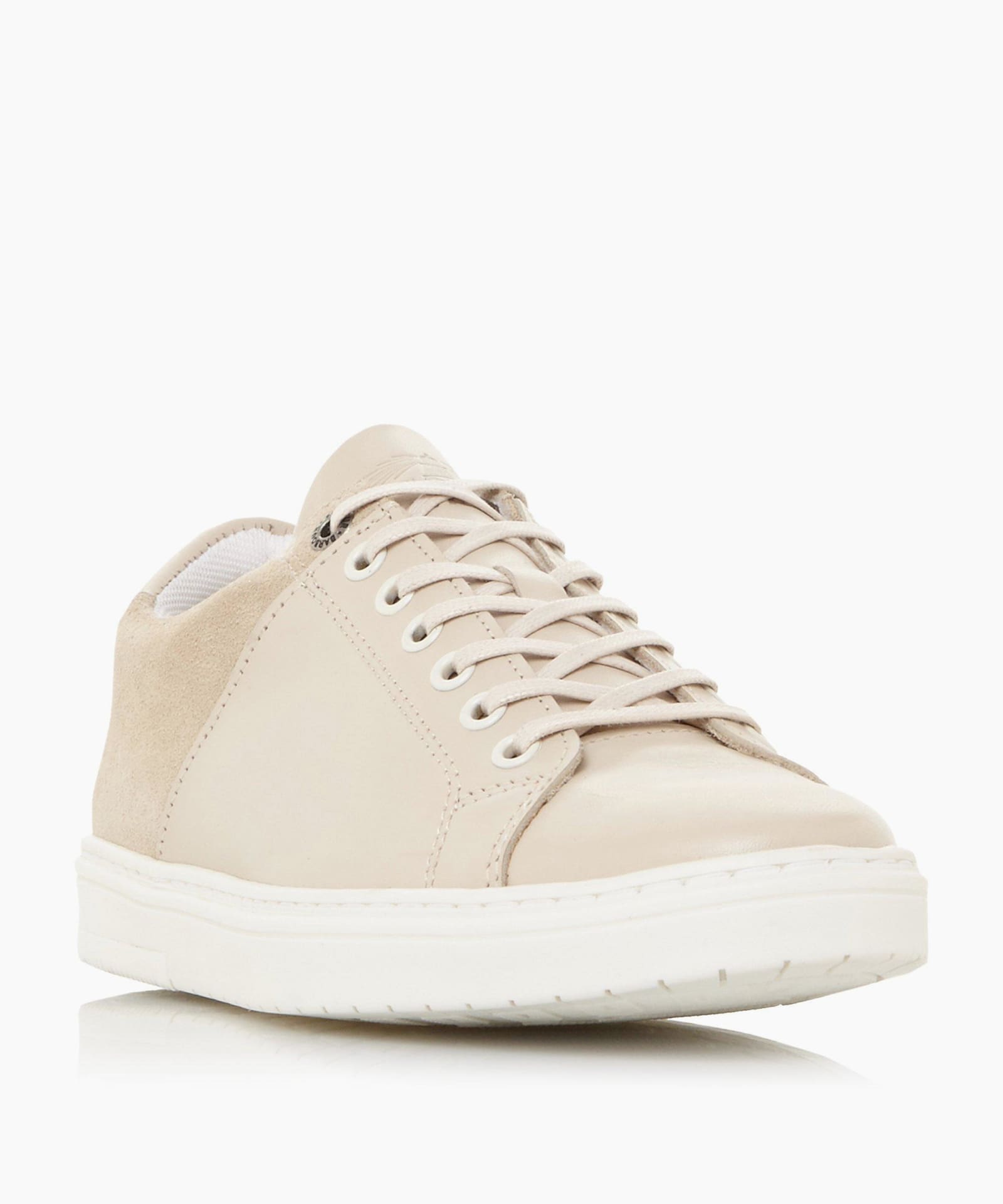 beige leather trainers