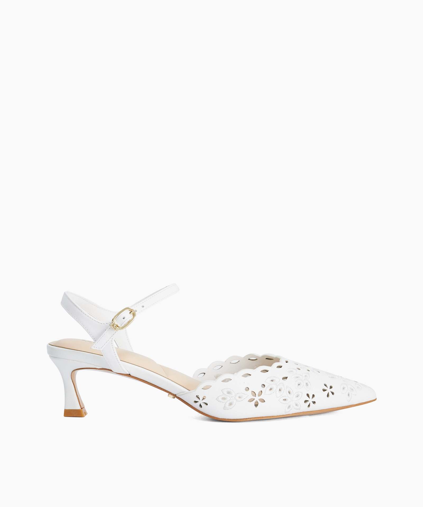 Convincing Laser Cut Open Court Shoes - white