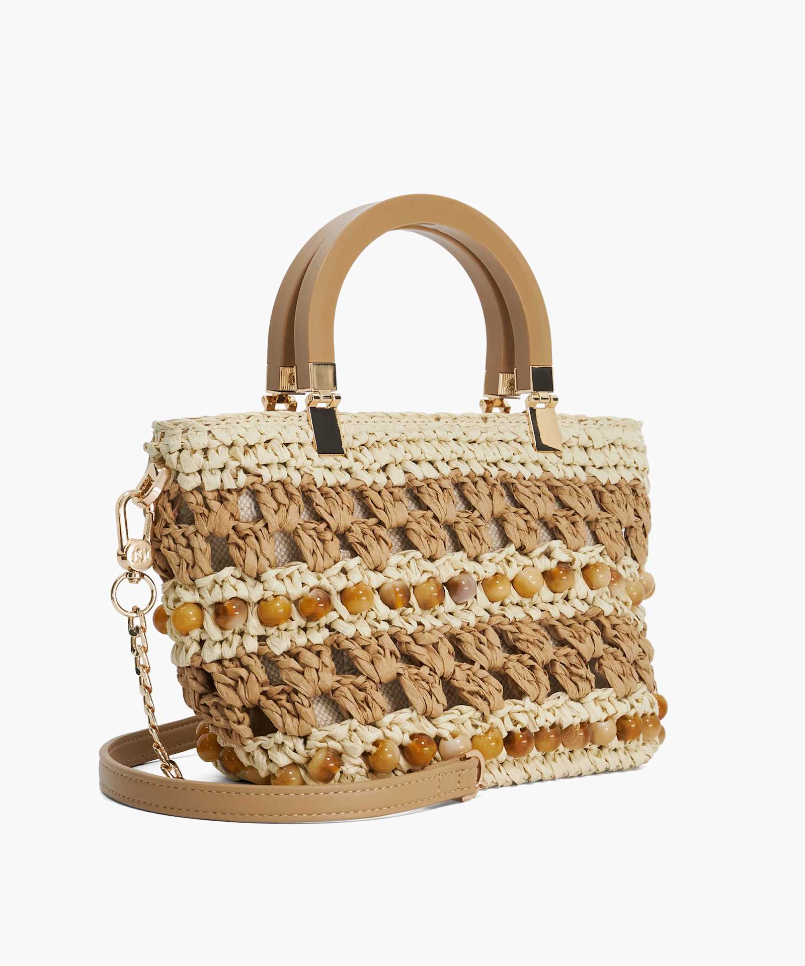 Dahlia Raffia Grab Bag - natural