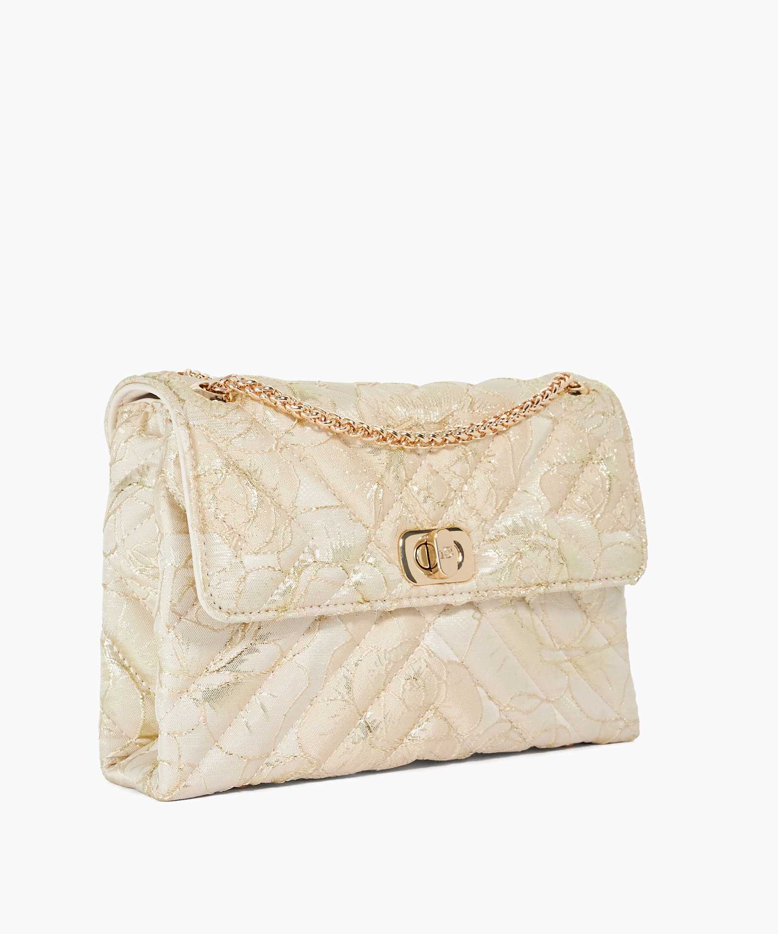 Dalas Quilted Gold Shoulder Bag - gold