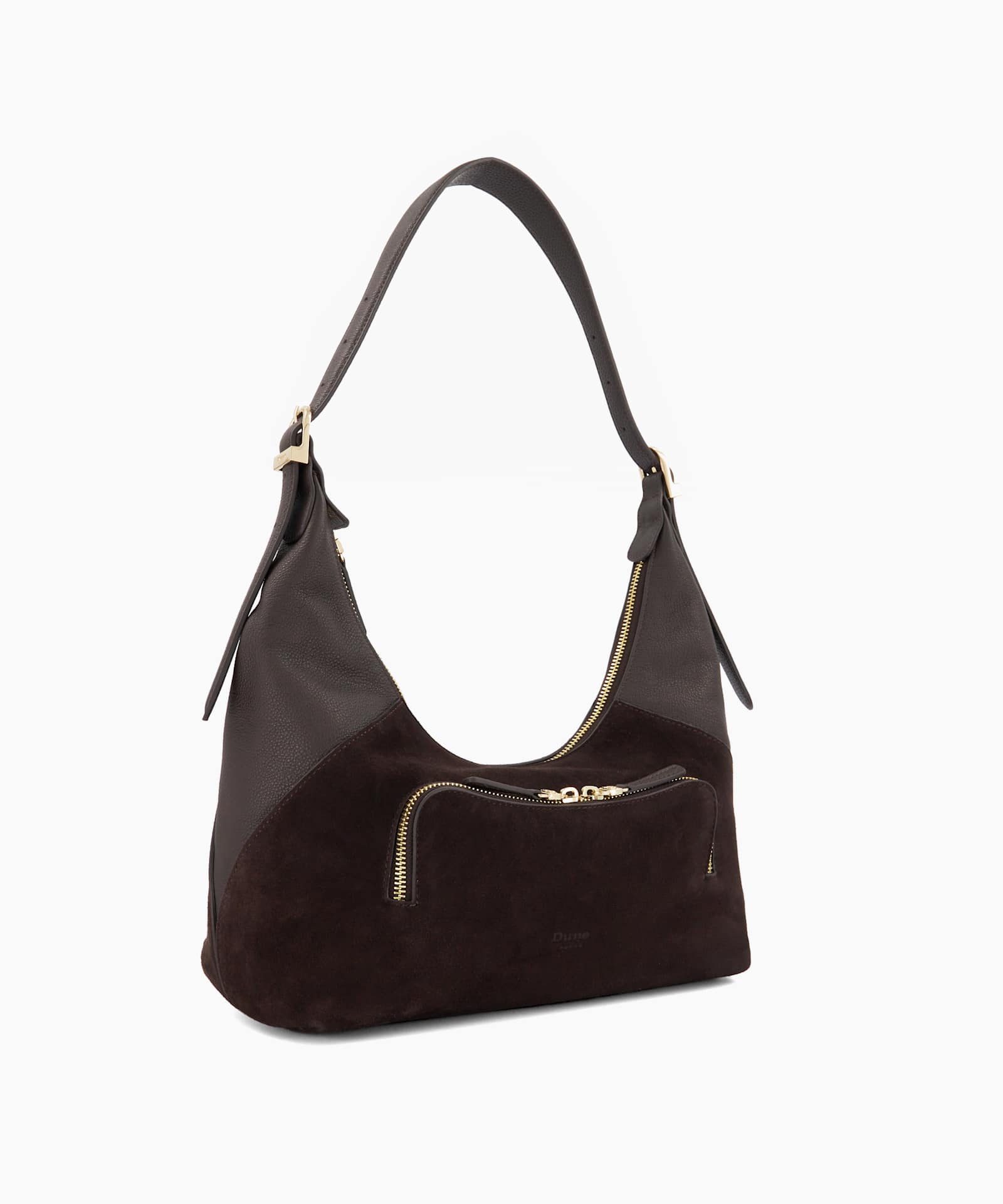Defiant Suede Shoulder Bag - brown