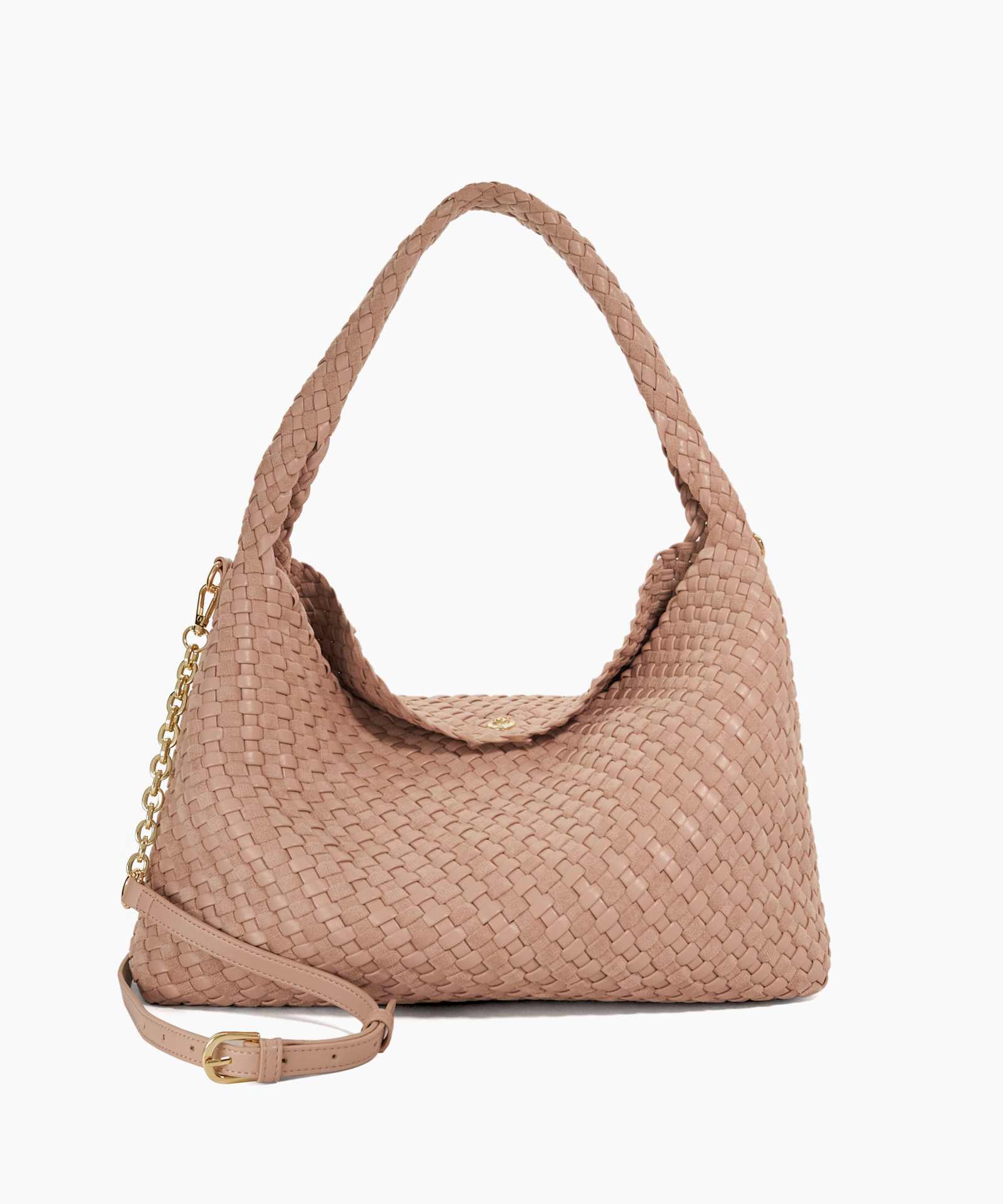 Deliberate L Woven Shoulder Bag - blush