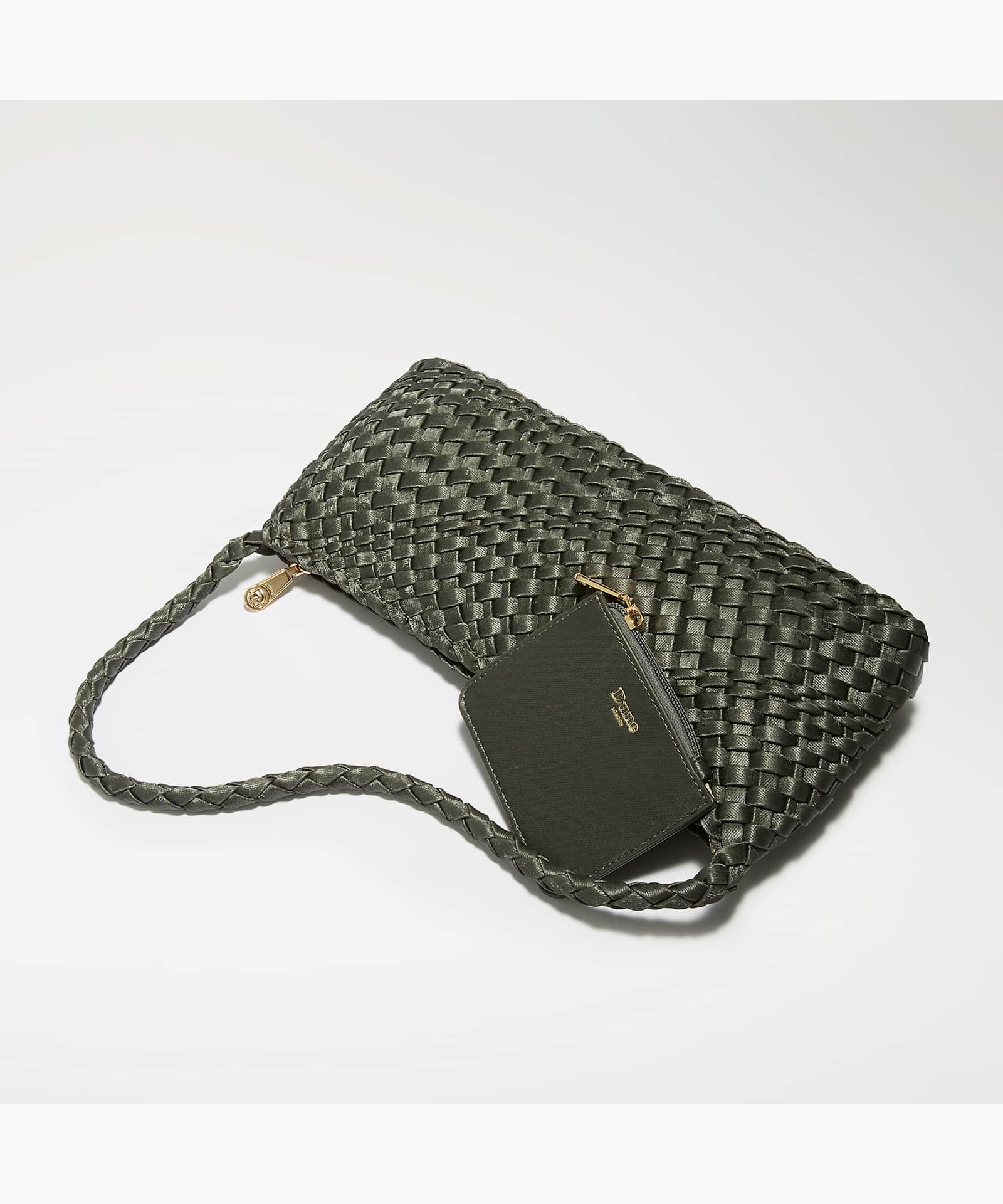 Deliberating Woven East-West Shoulder Bag - grey