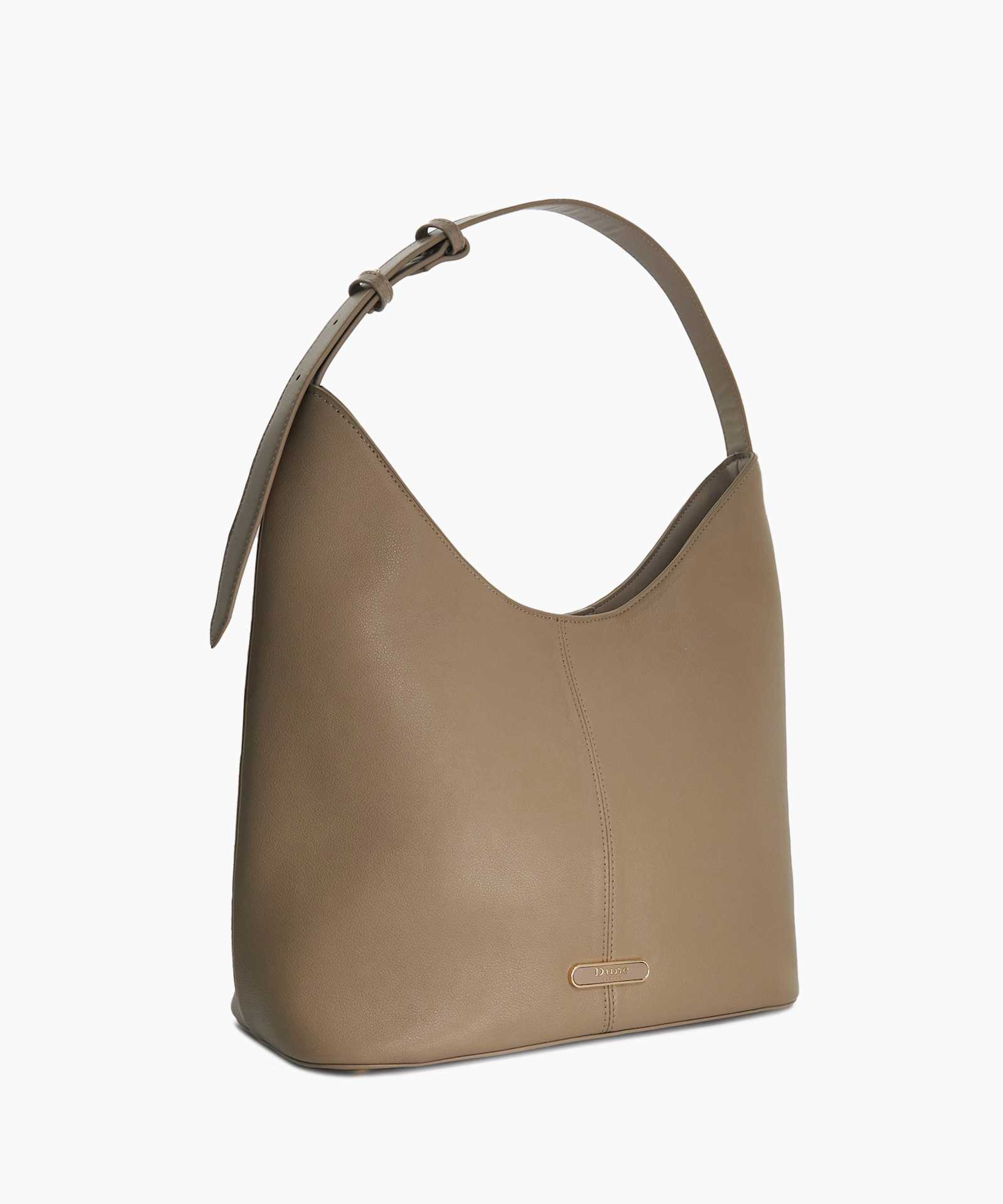Delightfully Leather Shoulder Bag - taupe