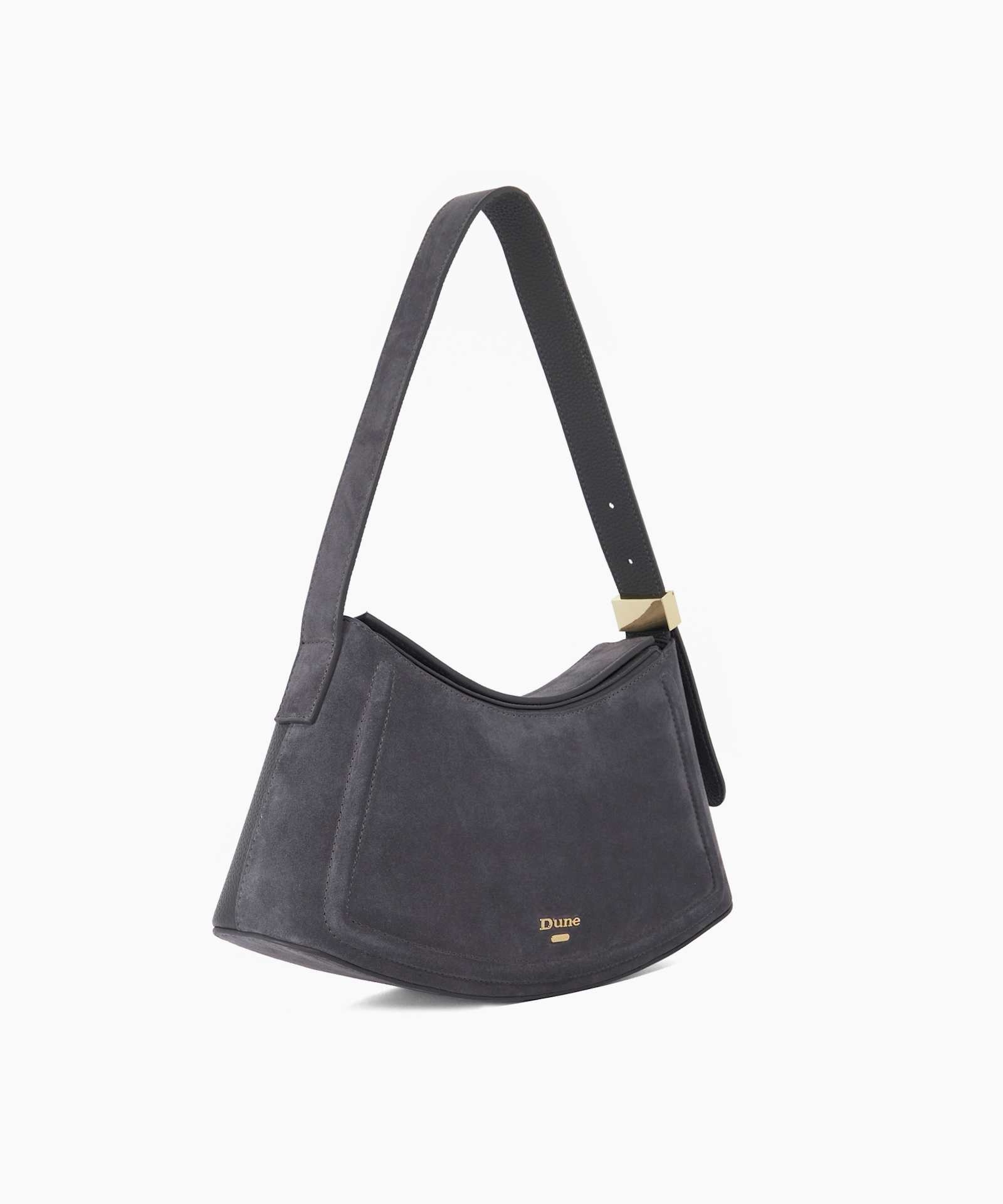 Dependent Suede Sculptural Shoulder Bag - grey