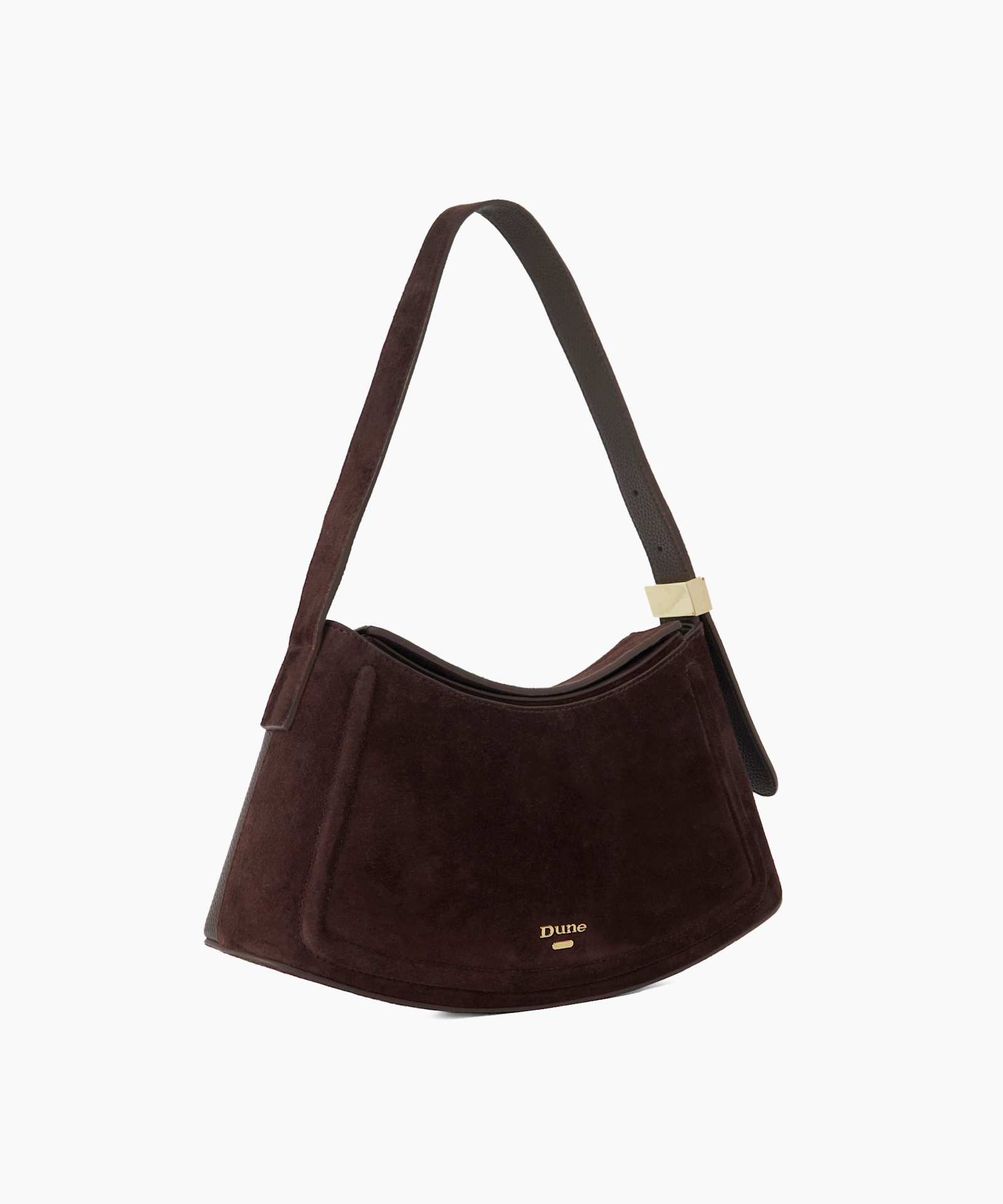 Dependent Suede Sculptural Shoulder Bag - brown