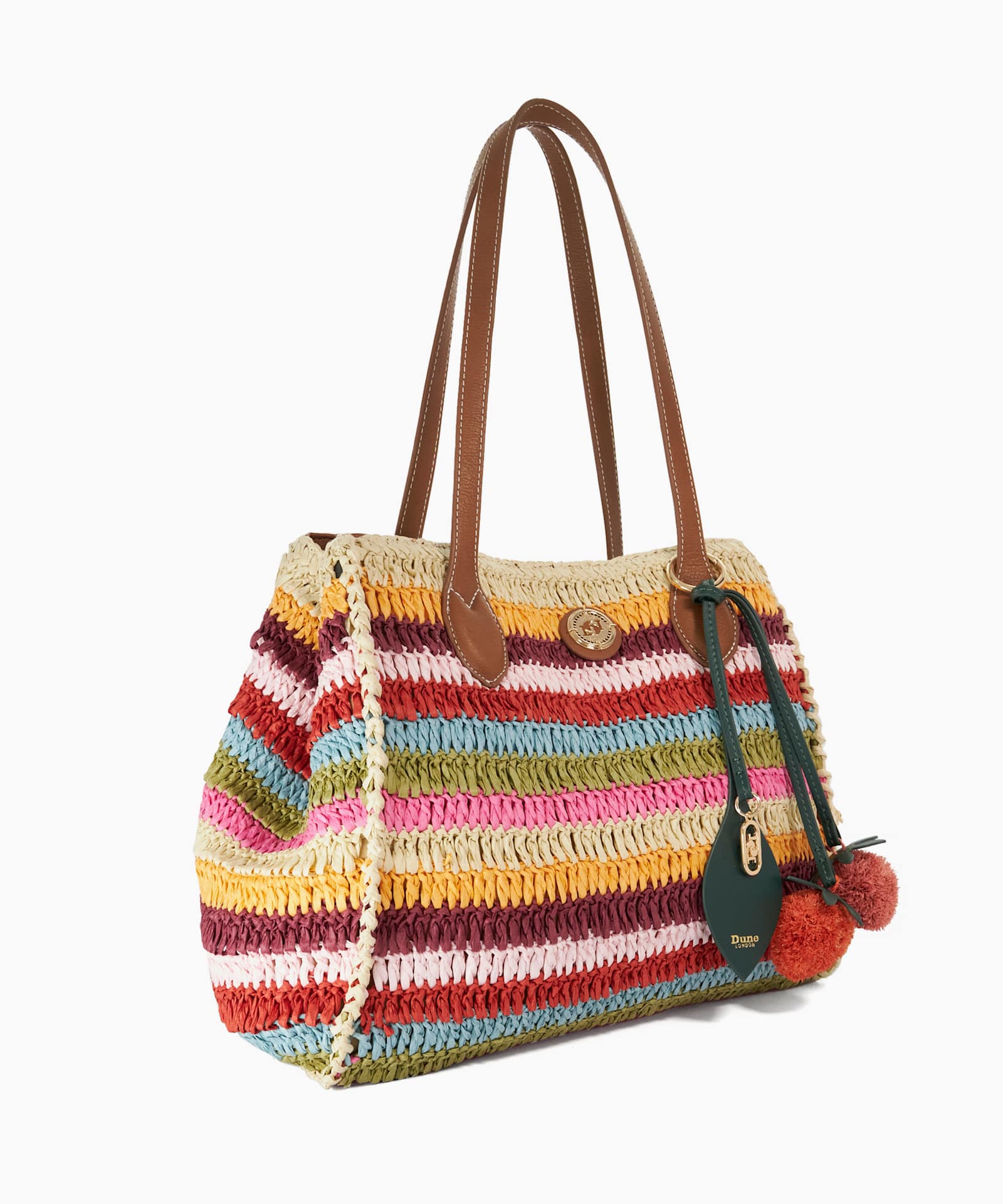 Devotedly Raffia Striped Tote Bag - multi