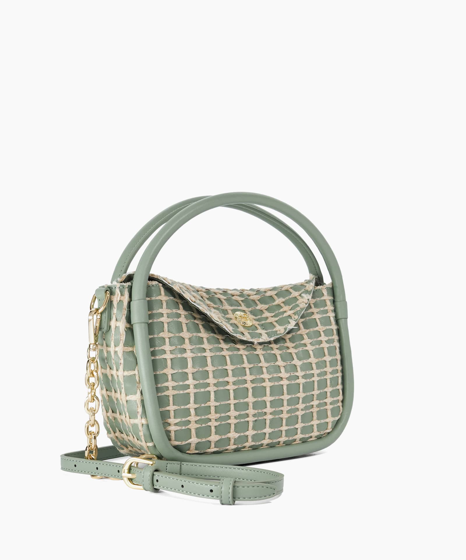 Dinideliberate Mini Woven Grab Bag - sage
