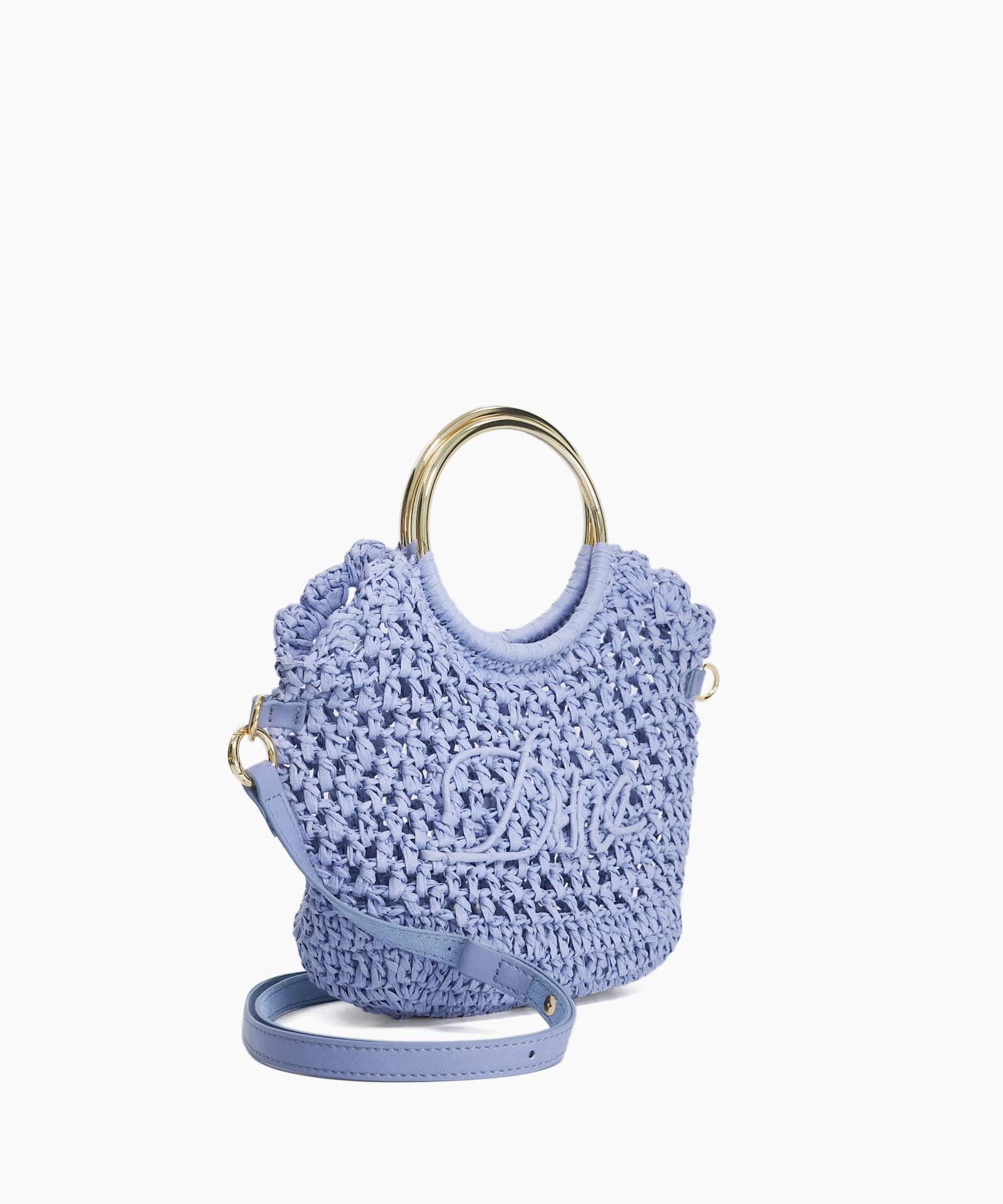 Dinidewdrop Textured Logo Grab Bag - blue