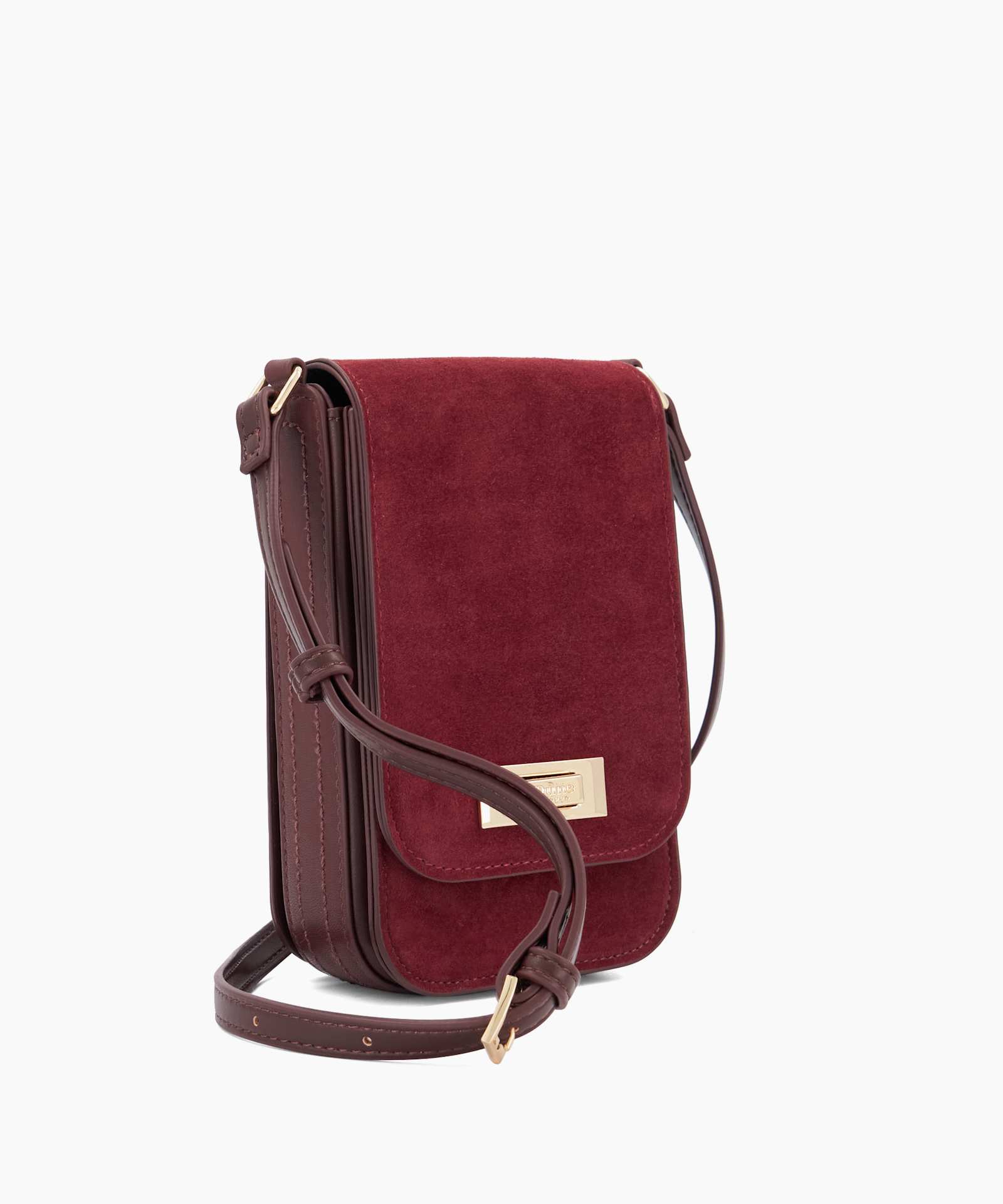 Dinkydiscreet Suede Cross-Body Bag - burgundy