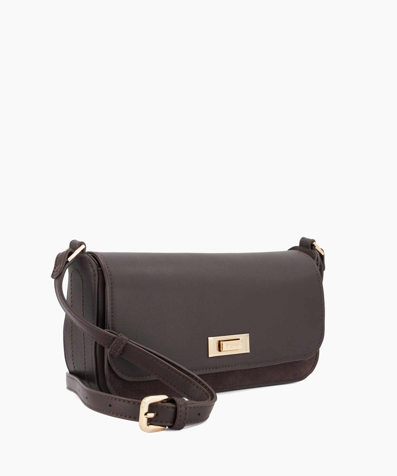 Discreet Leather Cross-Body Bag - dark-brown