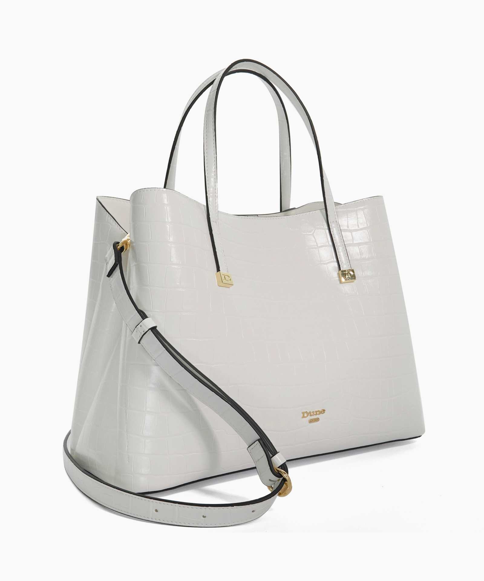 Dominant Double Grab Handle Tote Bag - white