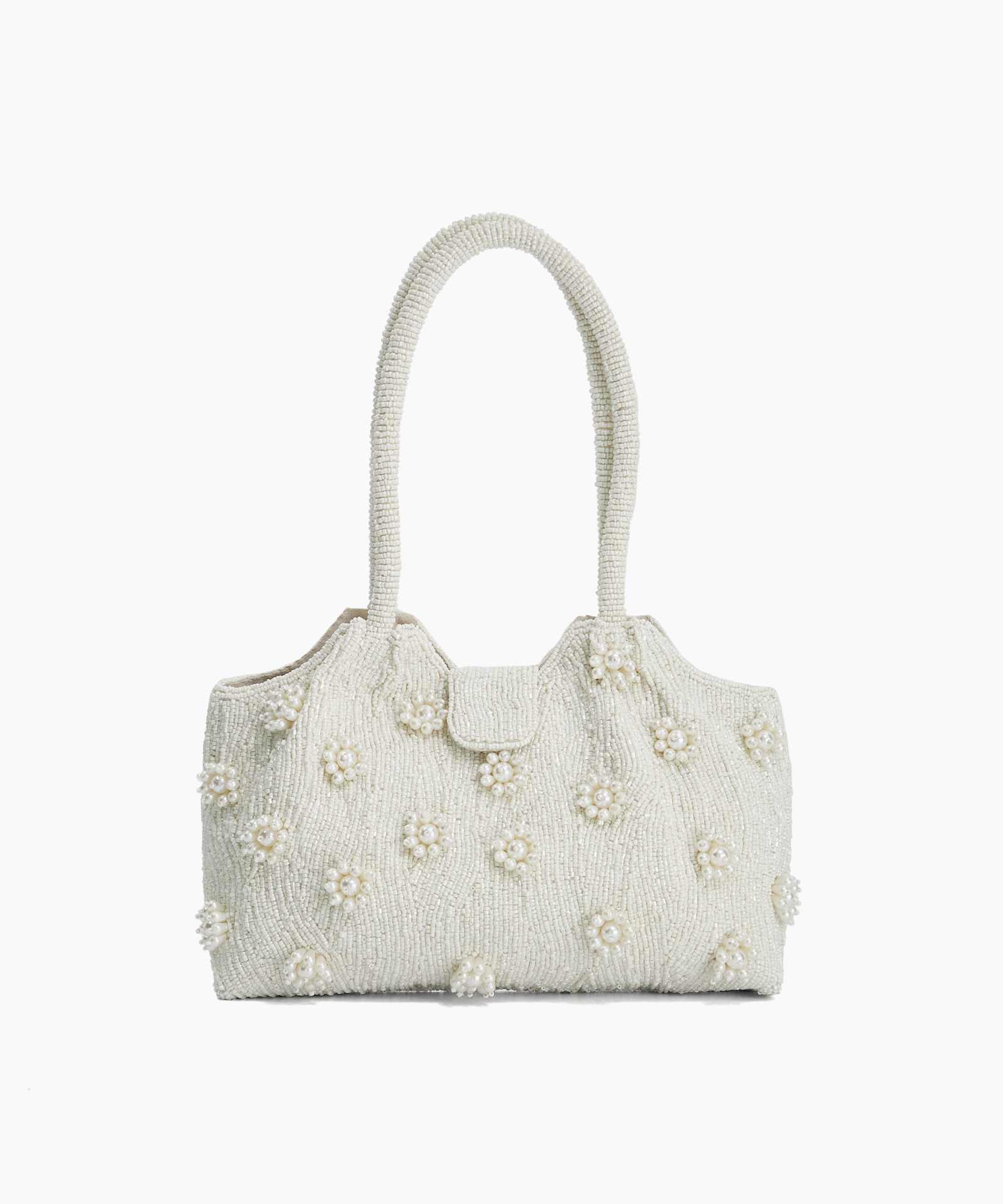 Dunmore Embellished Shoulder Bag - ivory