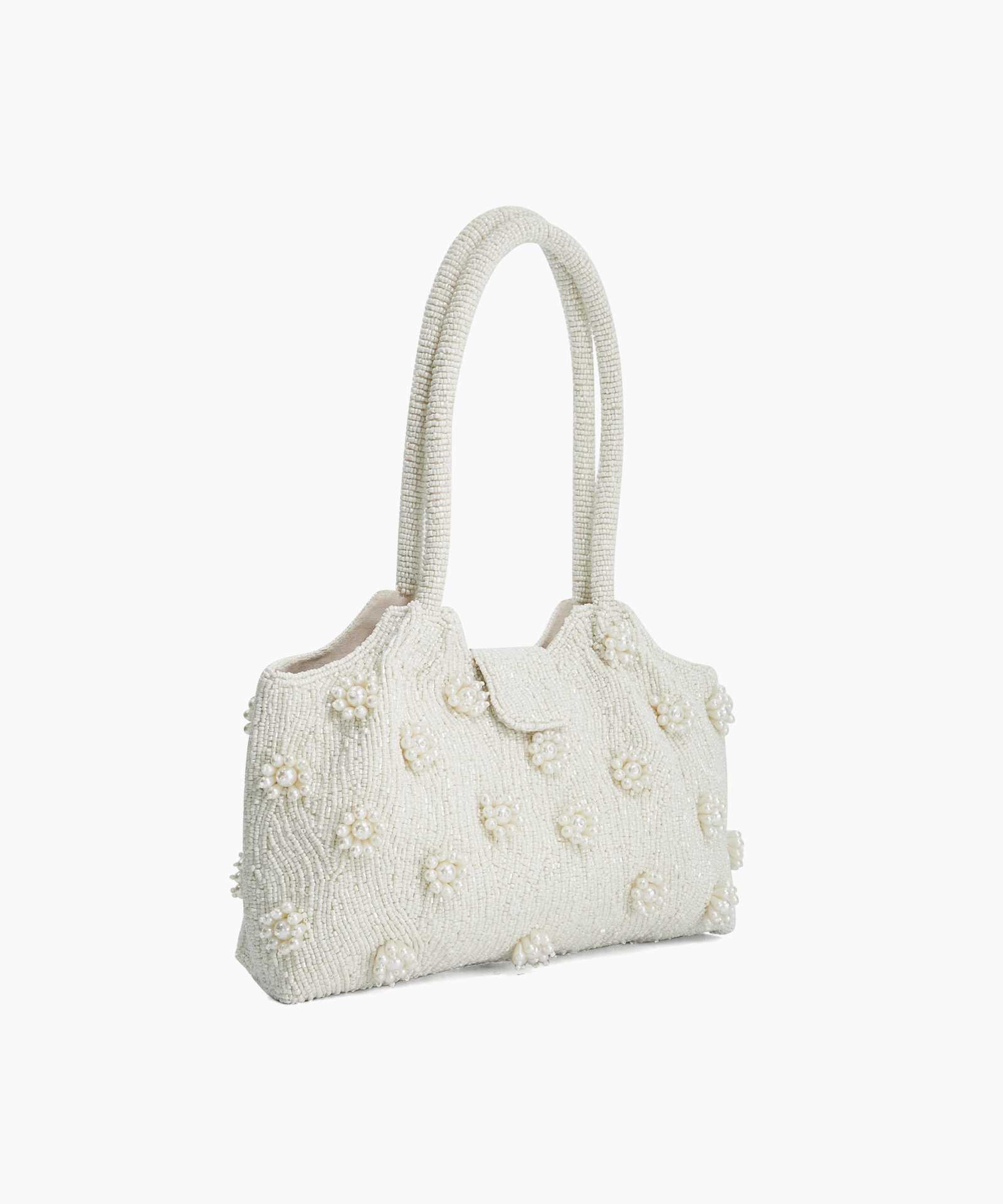 Dunmore Embellished Shoulder Bag - ivory