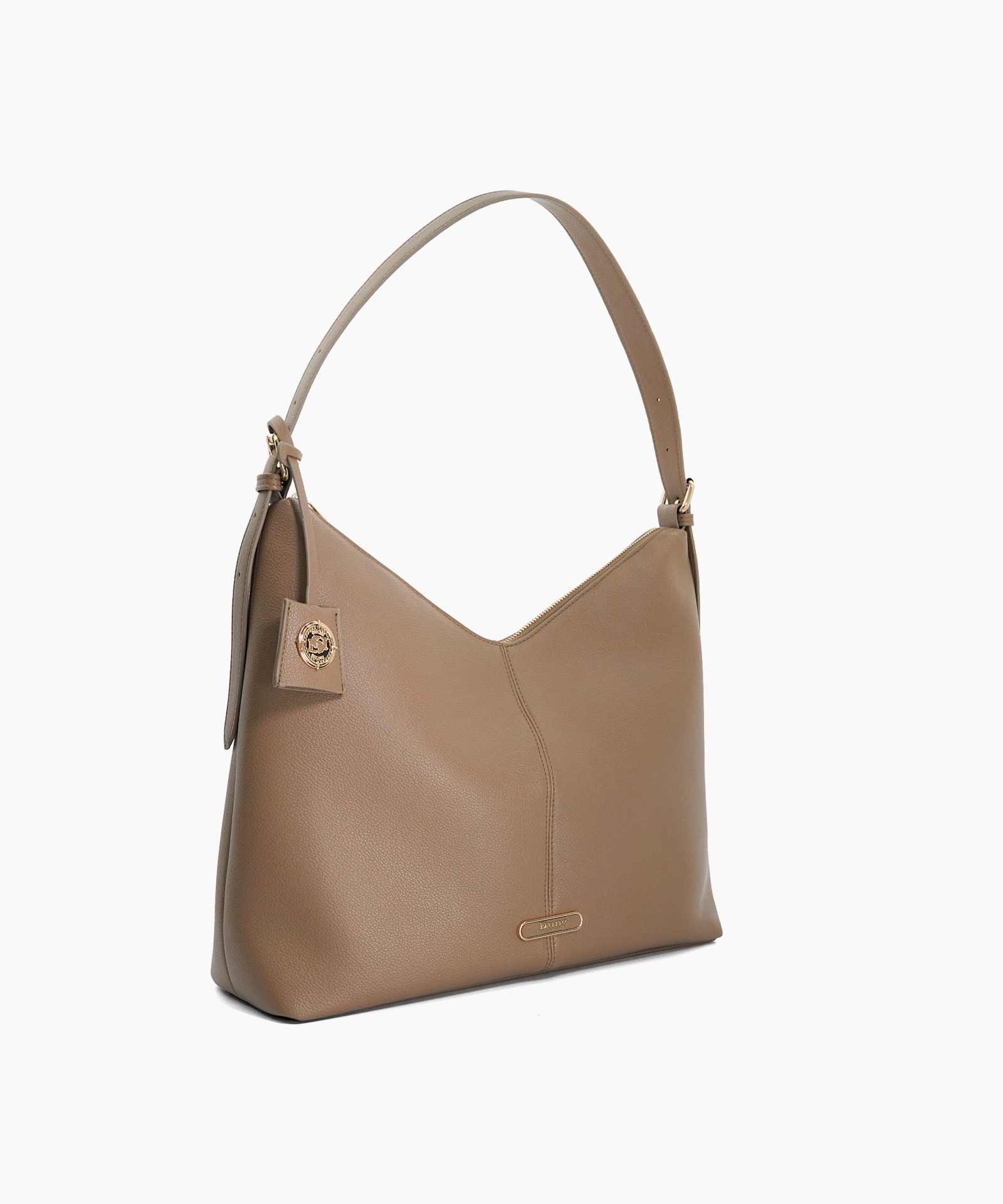 Duplex Logo-Adorned Shoulder Bag - taupe