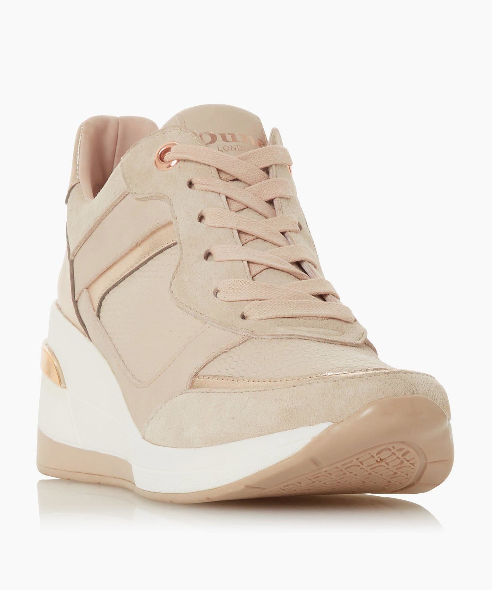 dune rose gold trainers