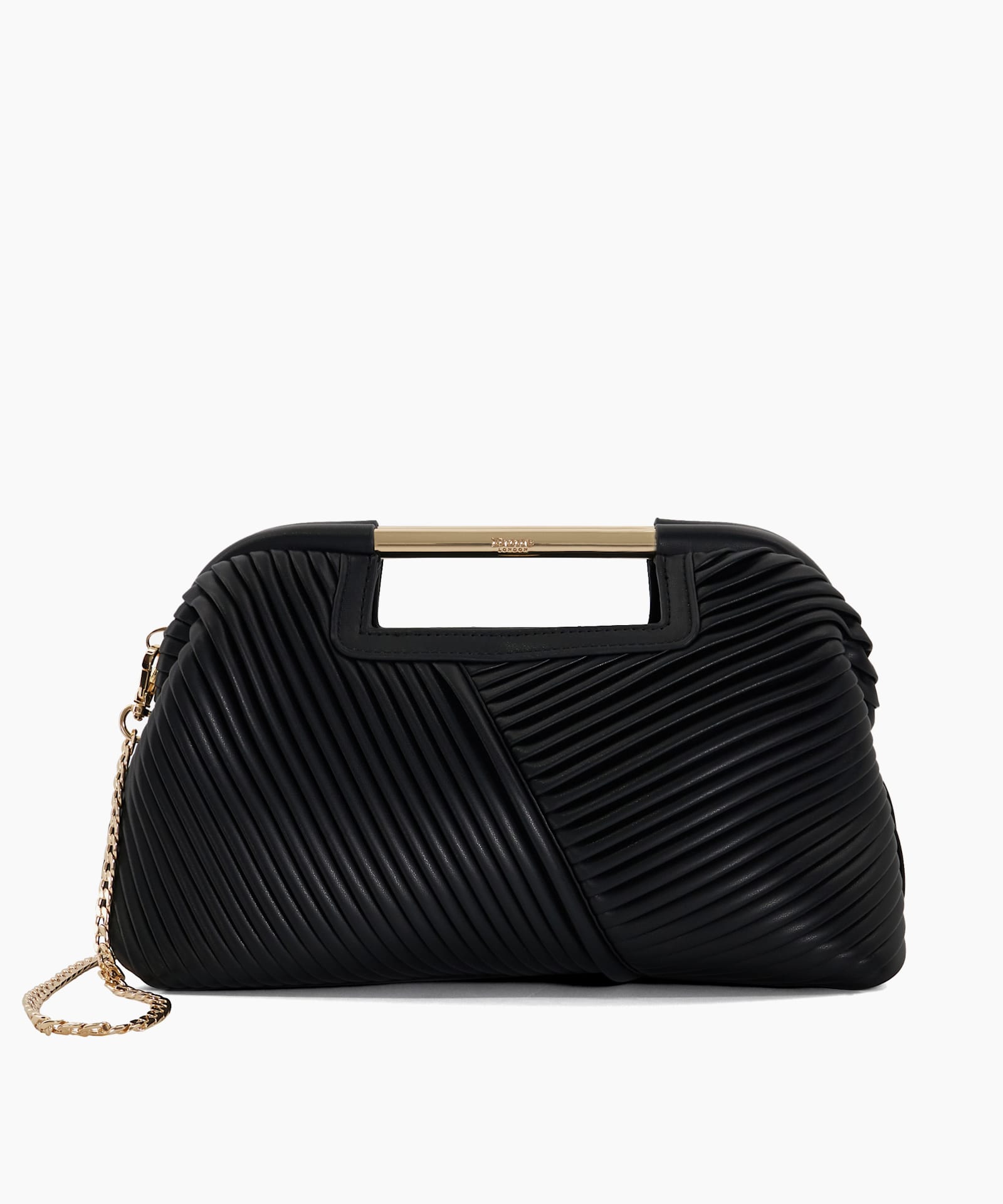 Fendi first clutch shoulder bag medium size 32cm black