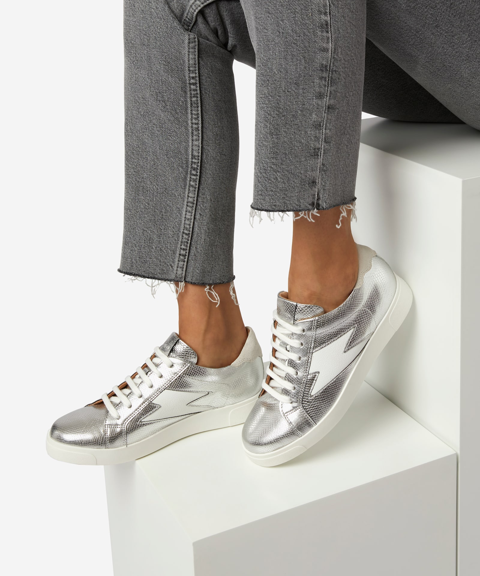 dune silver trainers