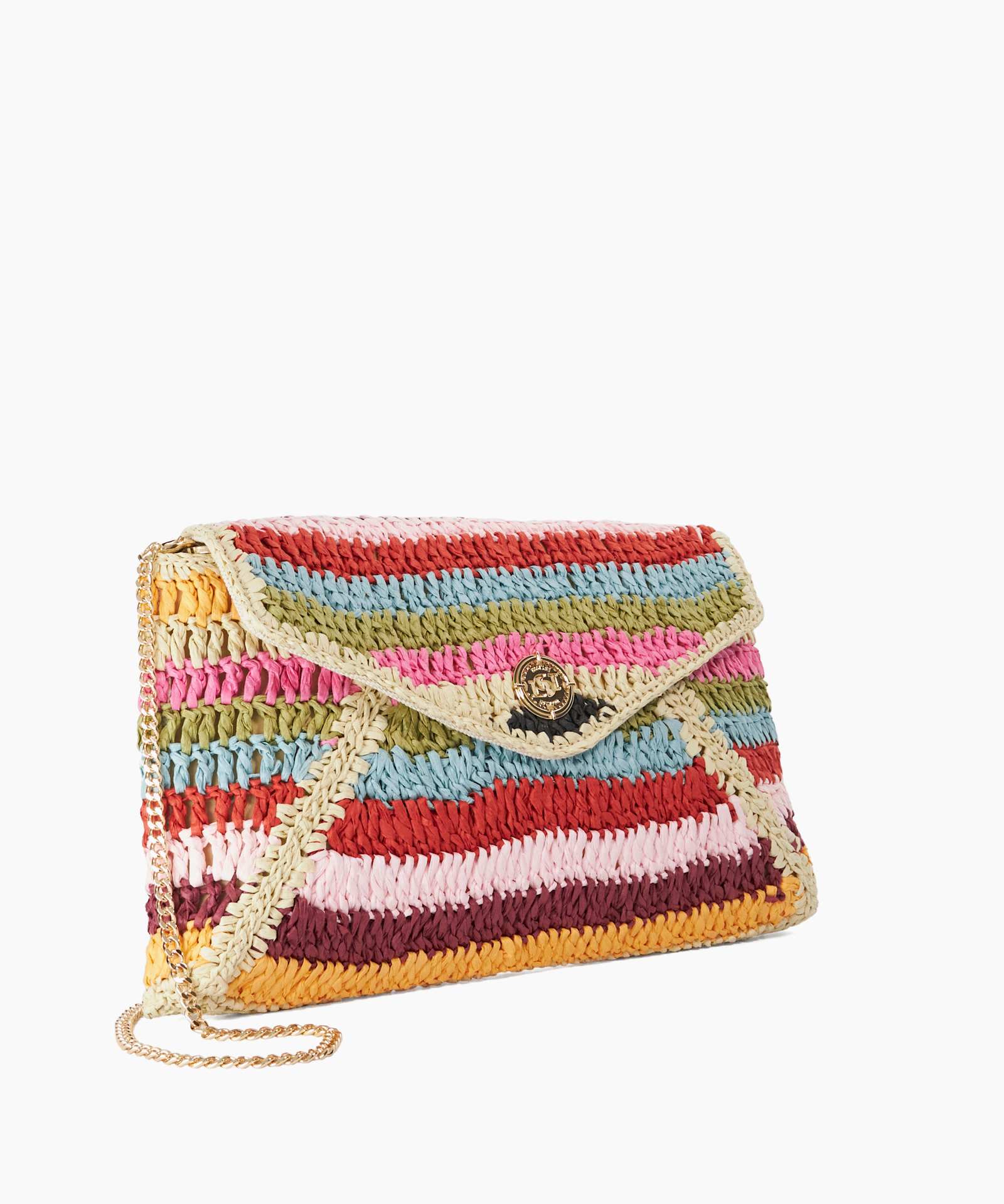 Essentials Raffia Clutch Bag - multi