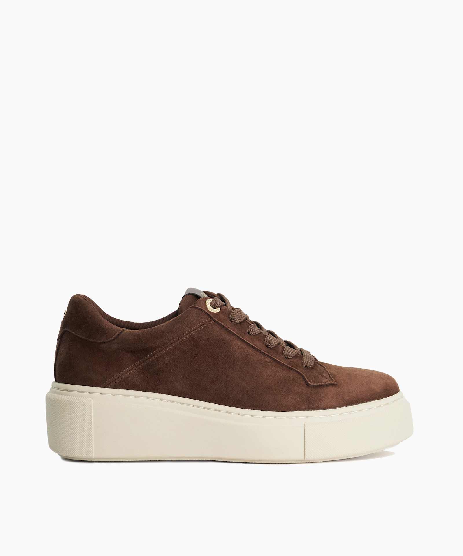 Evienne Suede Flatform Trainers - brown