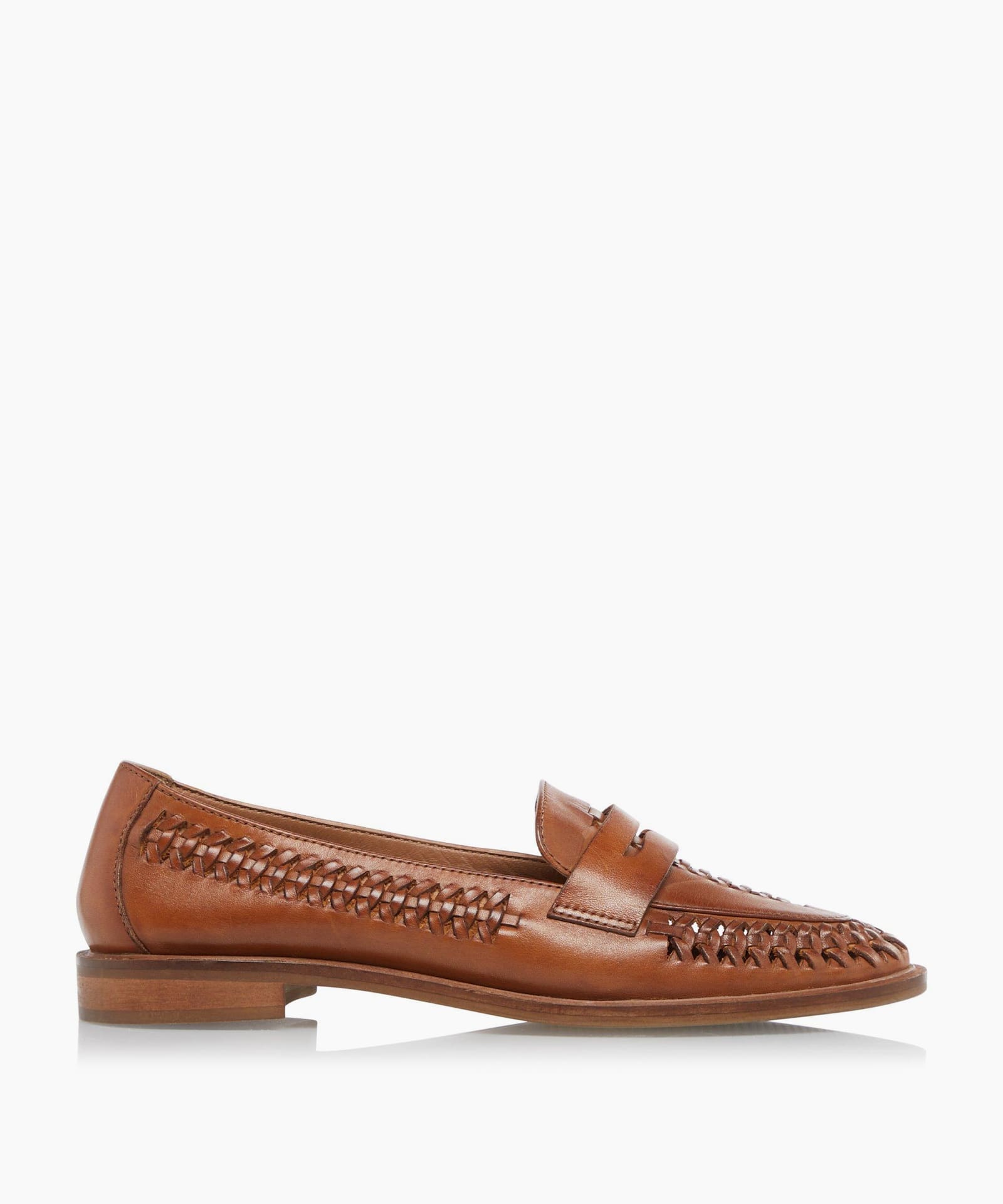 mens leather woven loafers