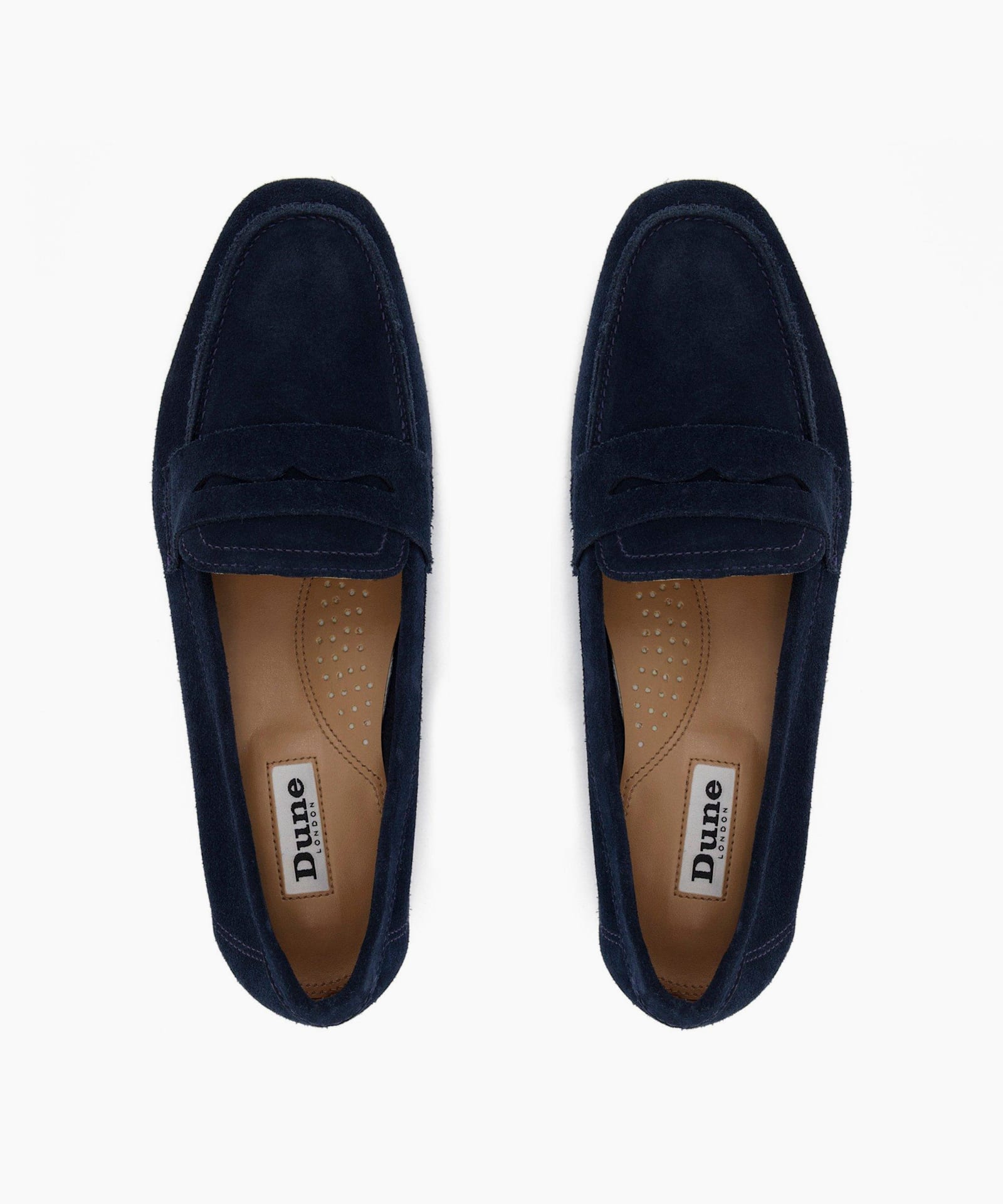 dune blue suede loafers