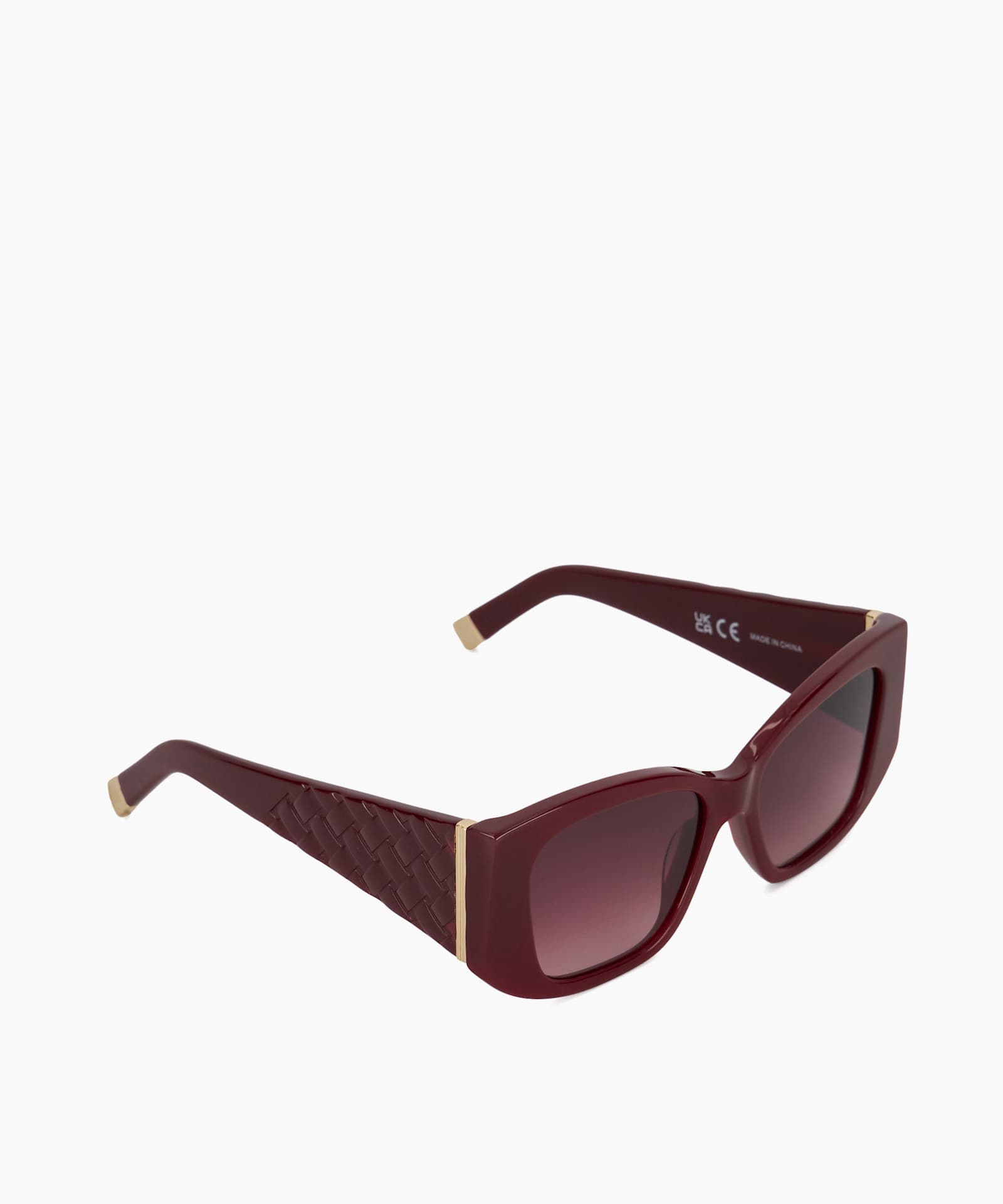 Gleam Rectangular Frame Sunglasses - burgundy