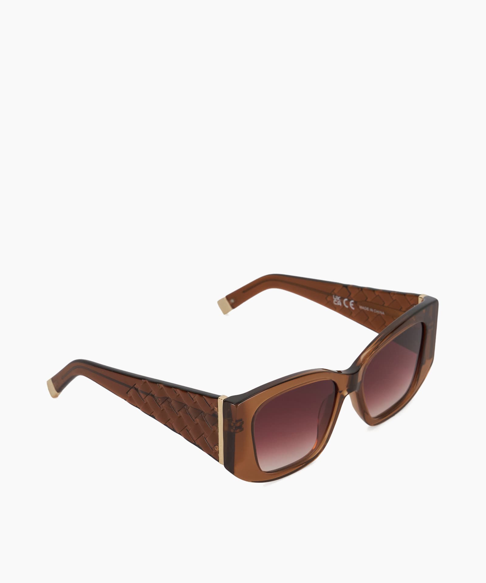 Gleam Rectangular Frame Sunglasses - brown