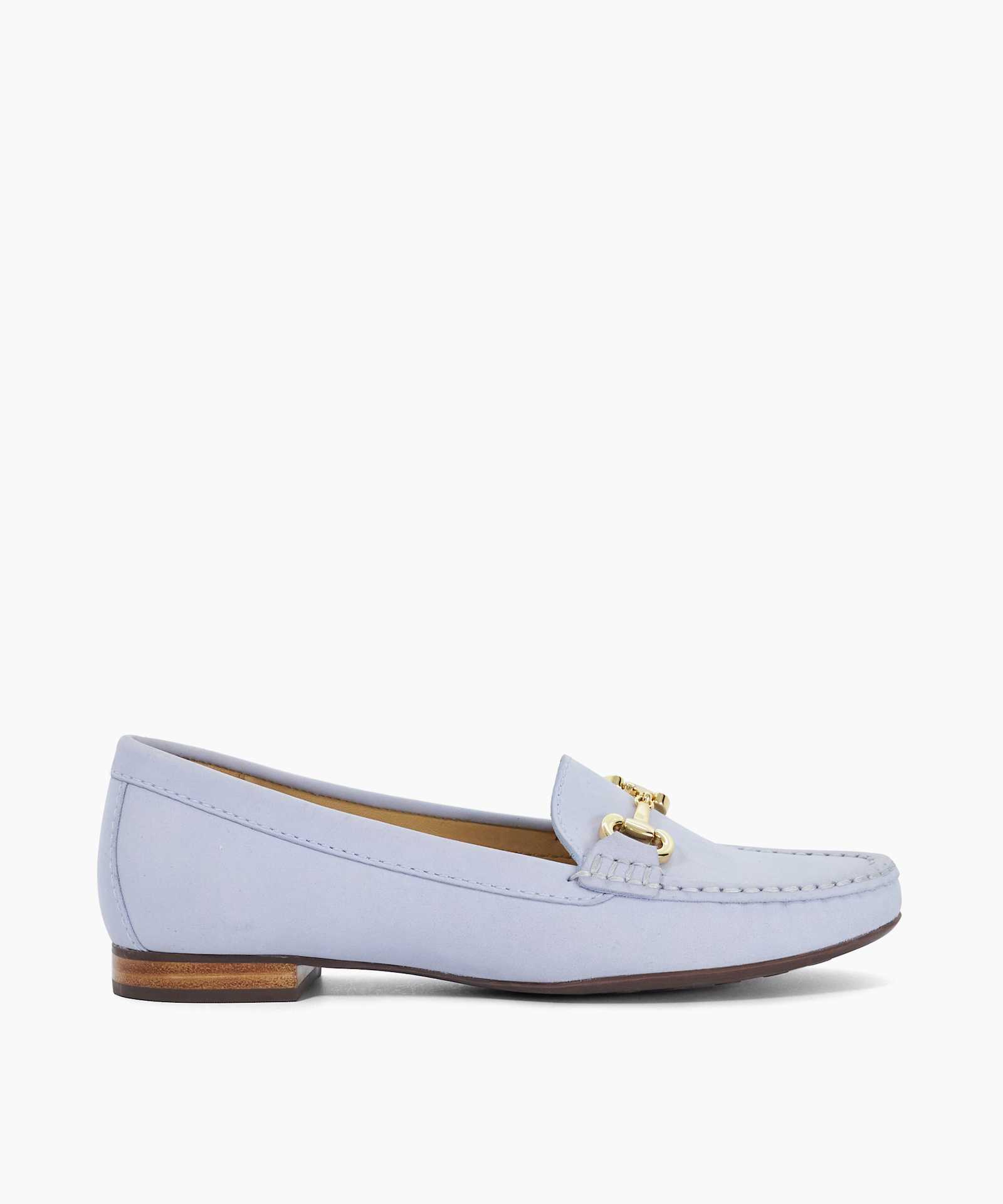 Glenniee Suede Snaffle Trim Loafers - blue