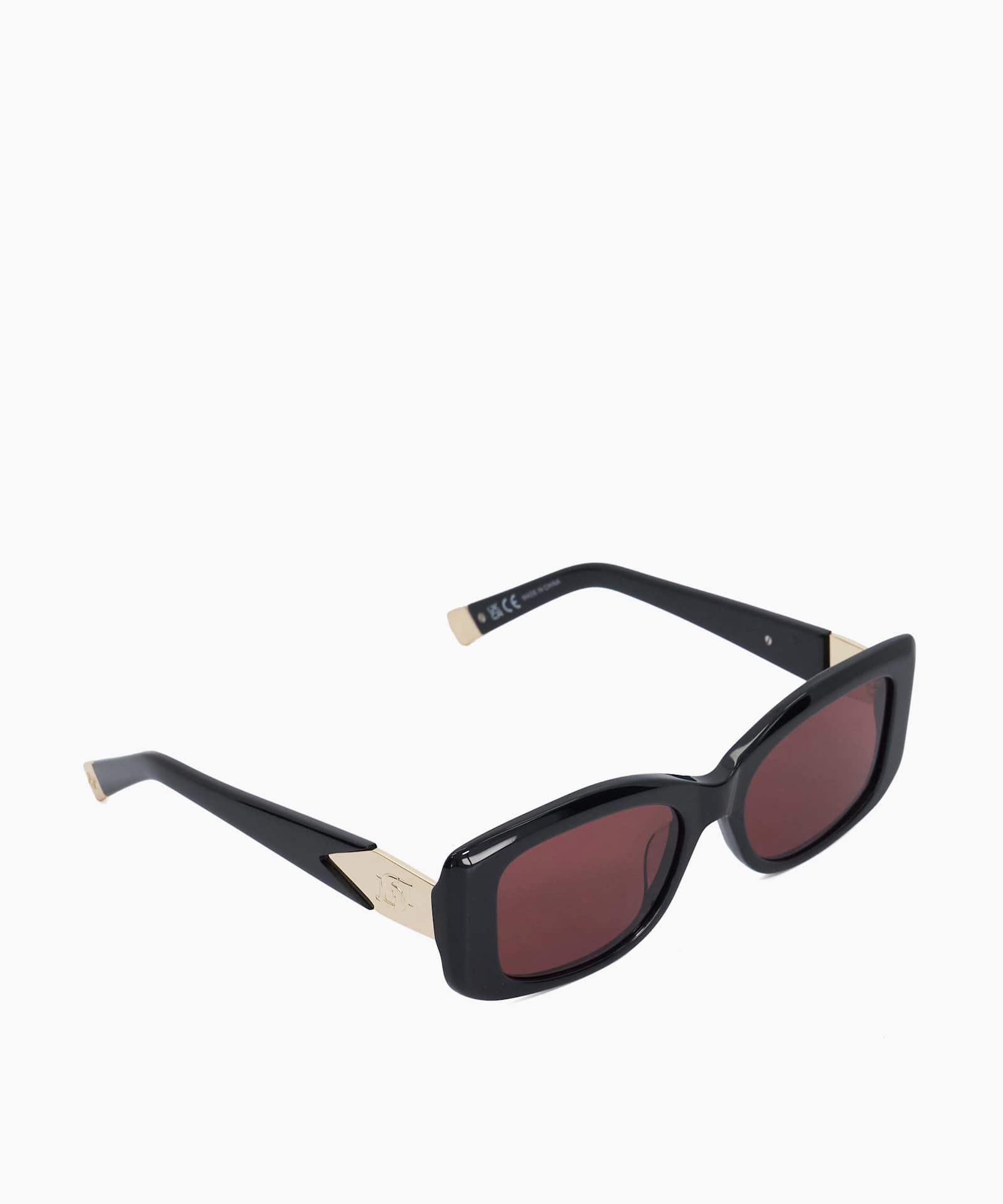 Goal Slim Rectangular Sunglasses - black