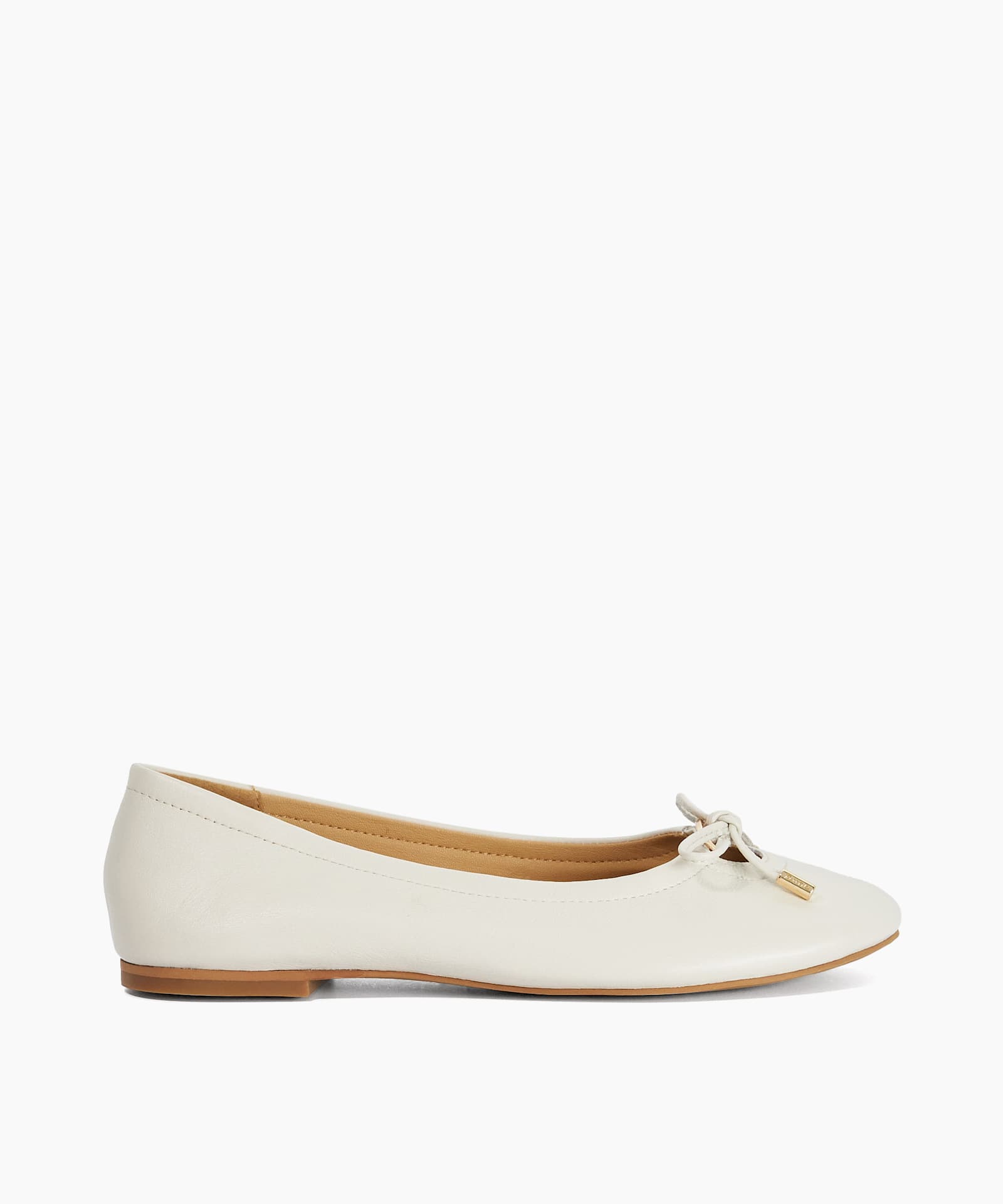 Hali Leather Cut Out Ballet Flats - ecru