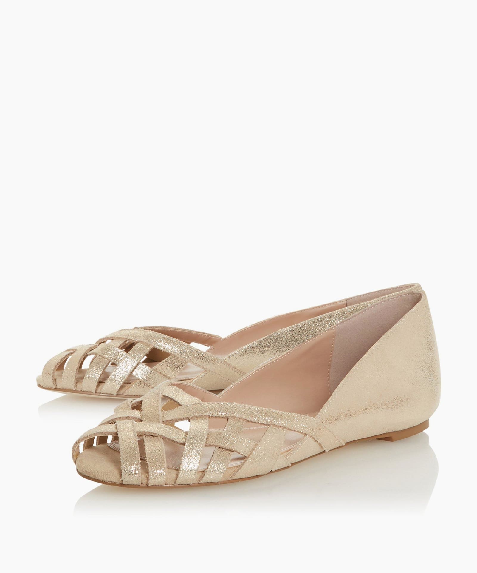 peeptoe ballerina gold