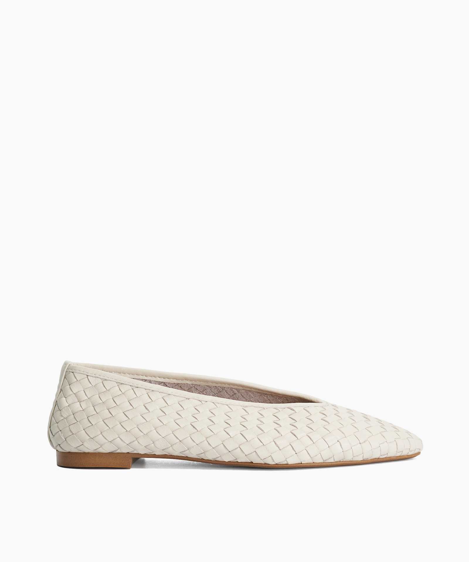 Henlee Woven Pointed Ballet Flats - ecru