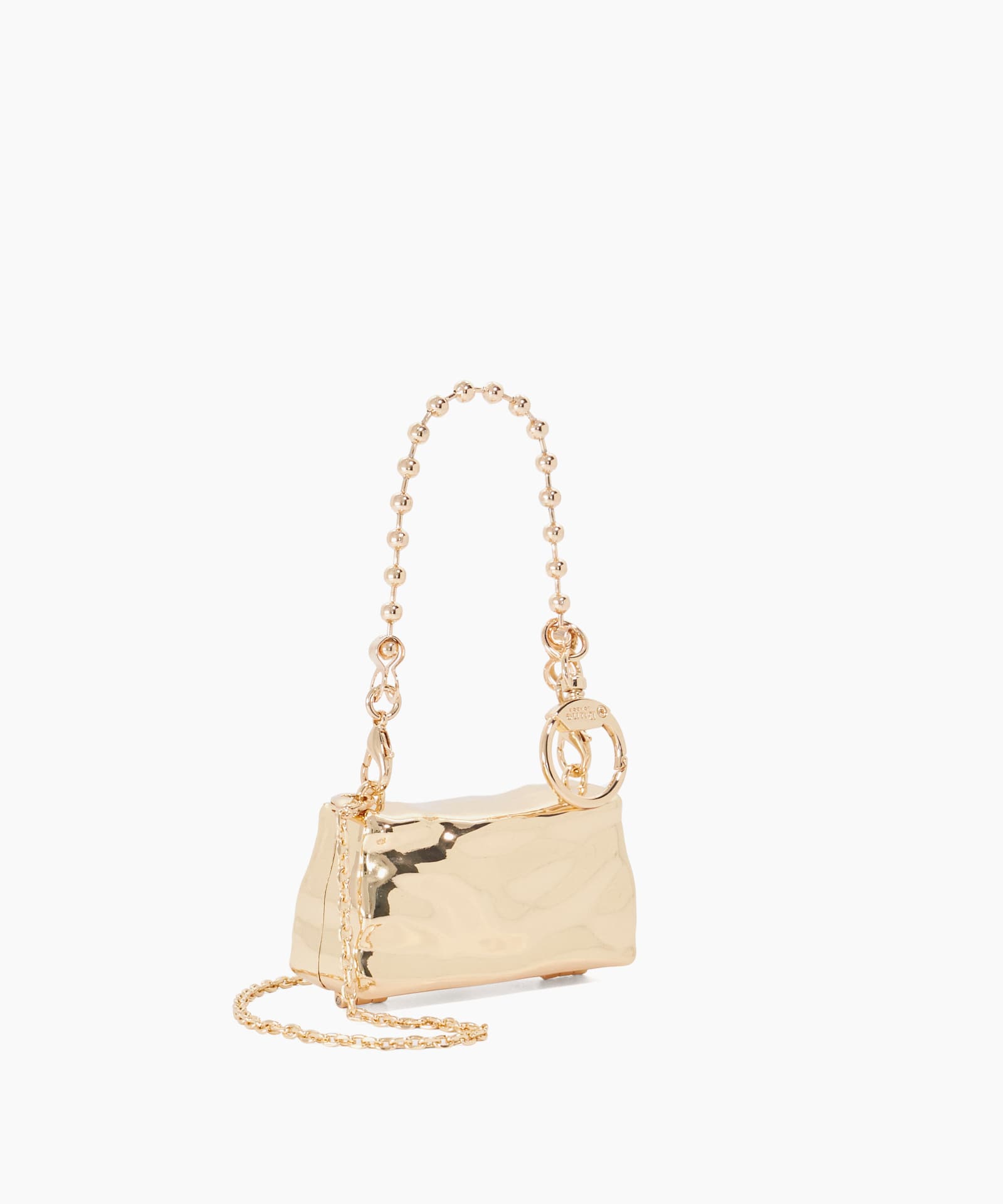 Jadore Gold Metallic Hard Case Clutch - gold