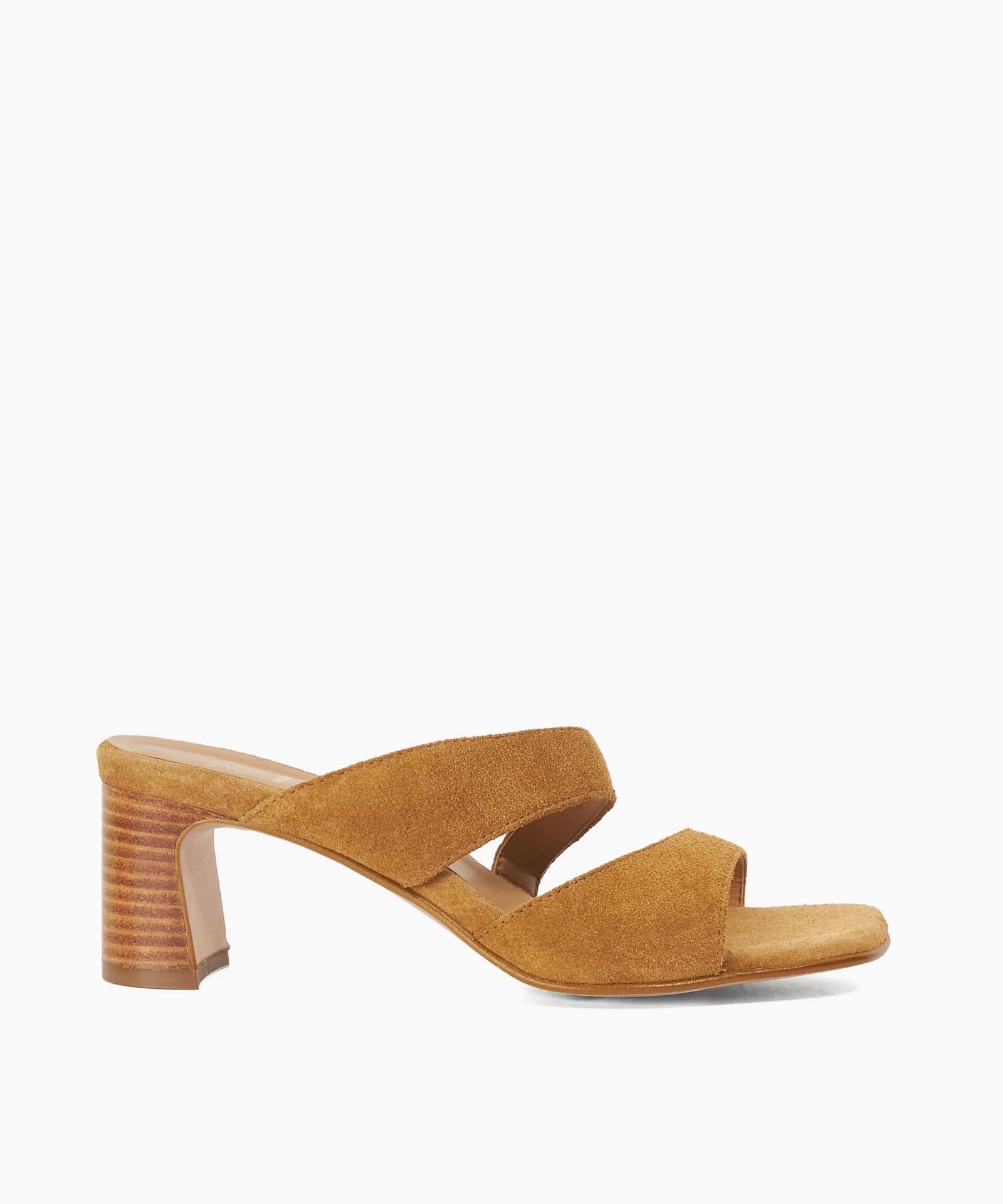 Jaeda Suede Block Heel Mules - tan