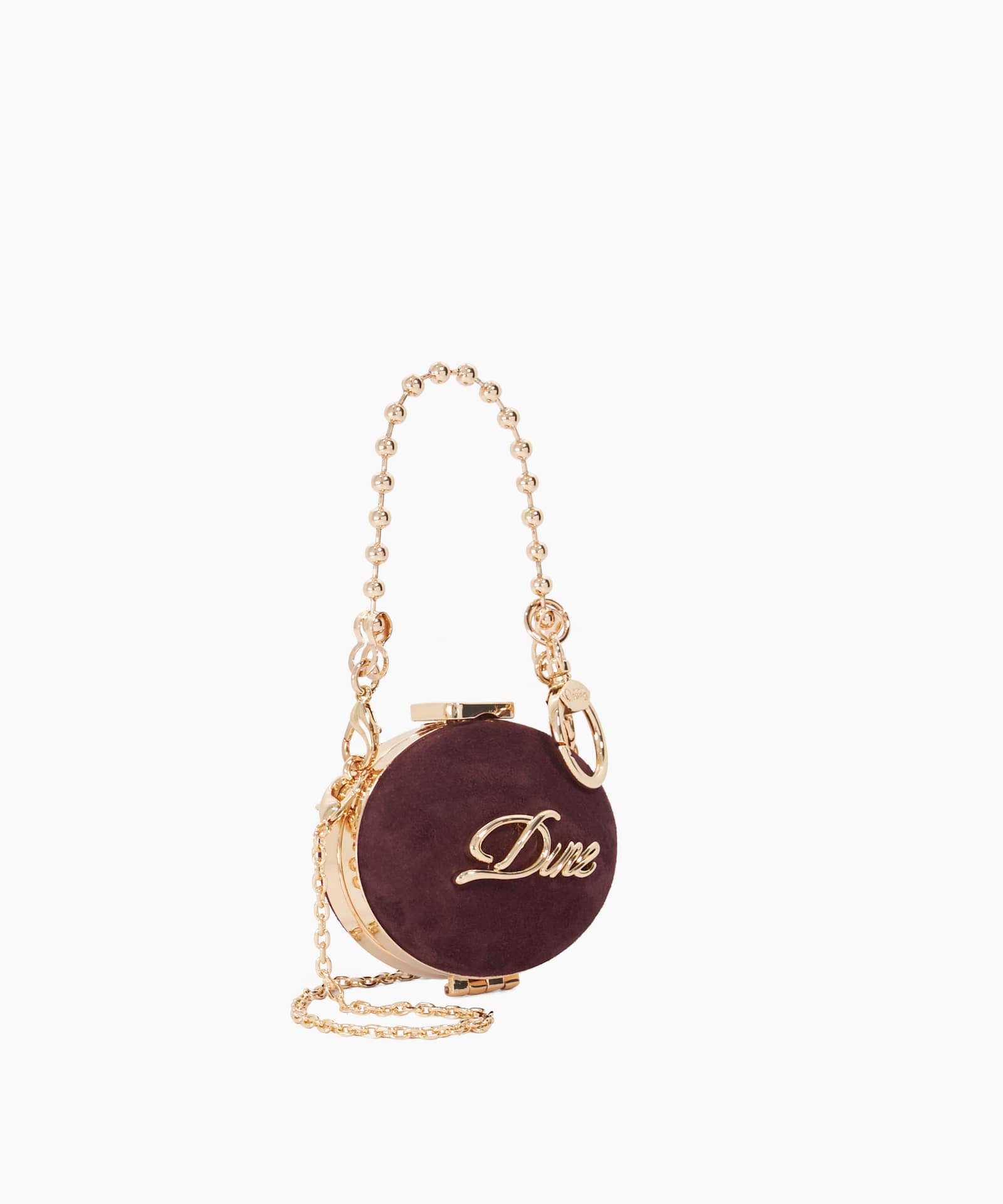 Jelsa Suede Hard Case Clutch - purple