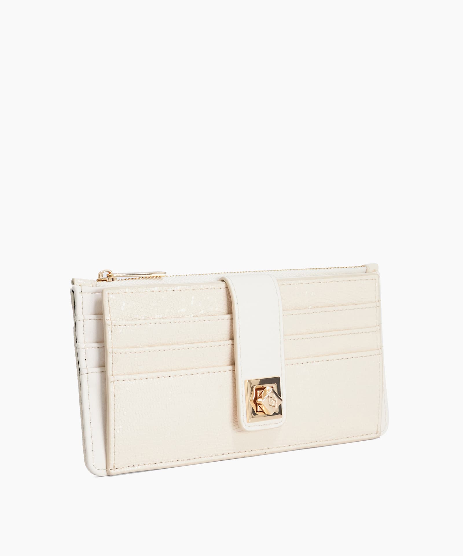 Karlos Small Turn Lock Purse - ecru