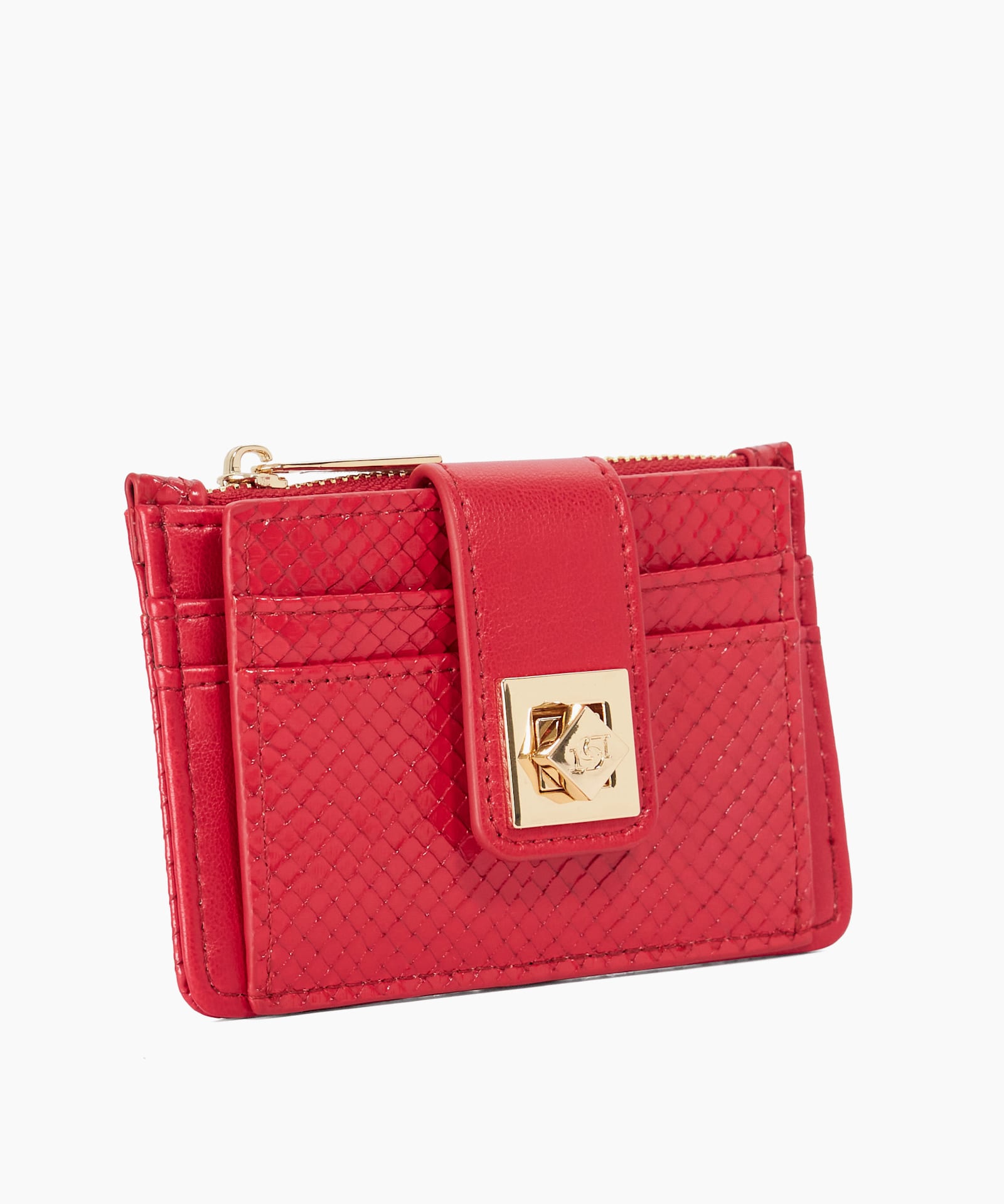 Karra Reptile-Effect Purse - red