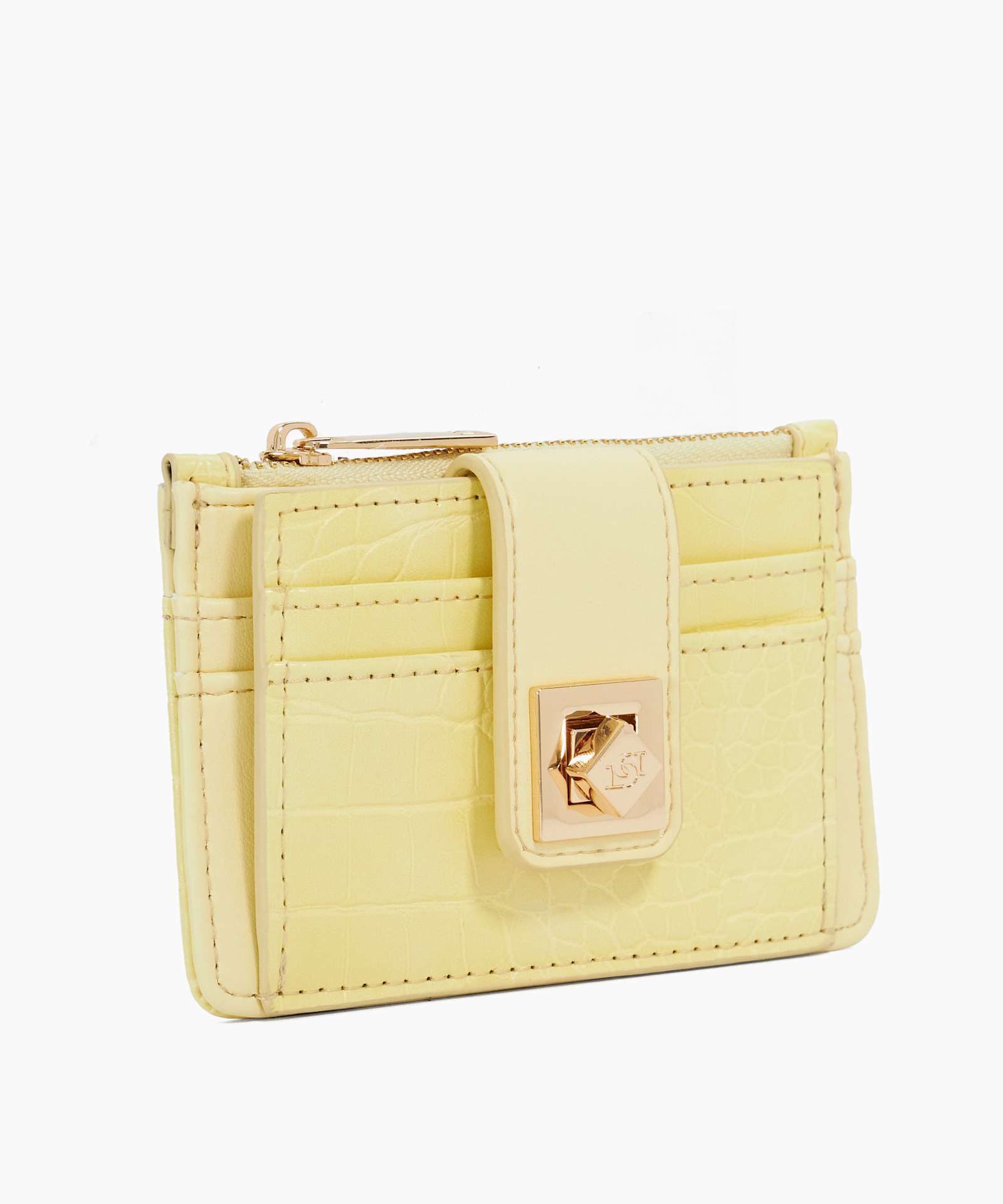 Karra Reptile-Effect Purse - yellow
