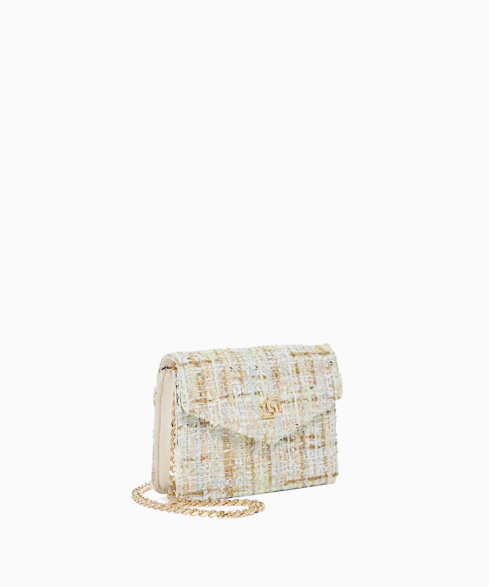 Kisses Rainbow Raffia Purse - natural