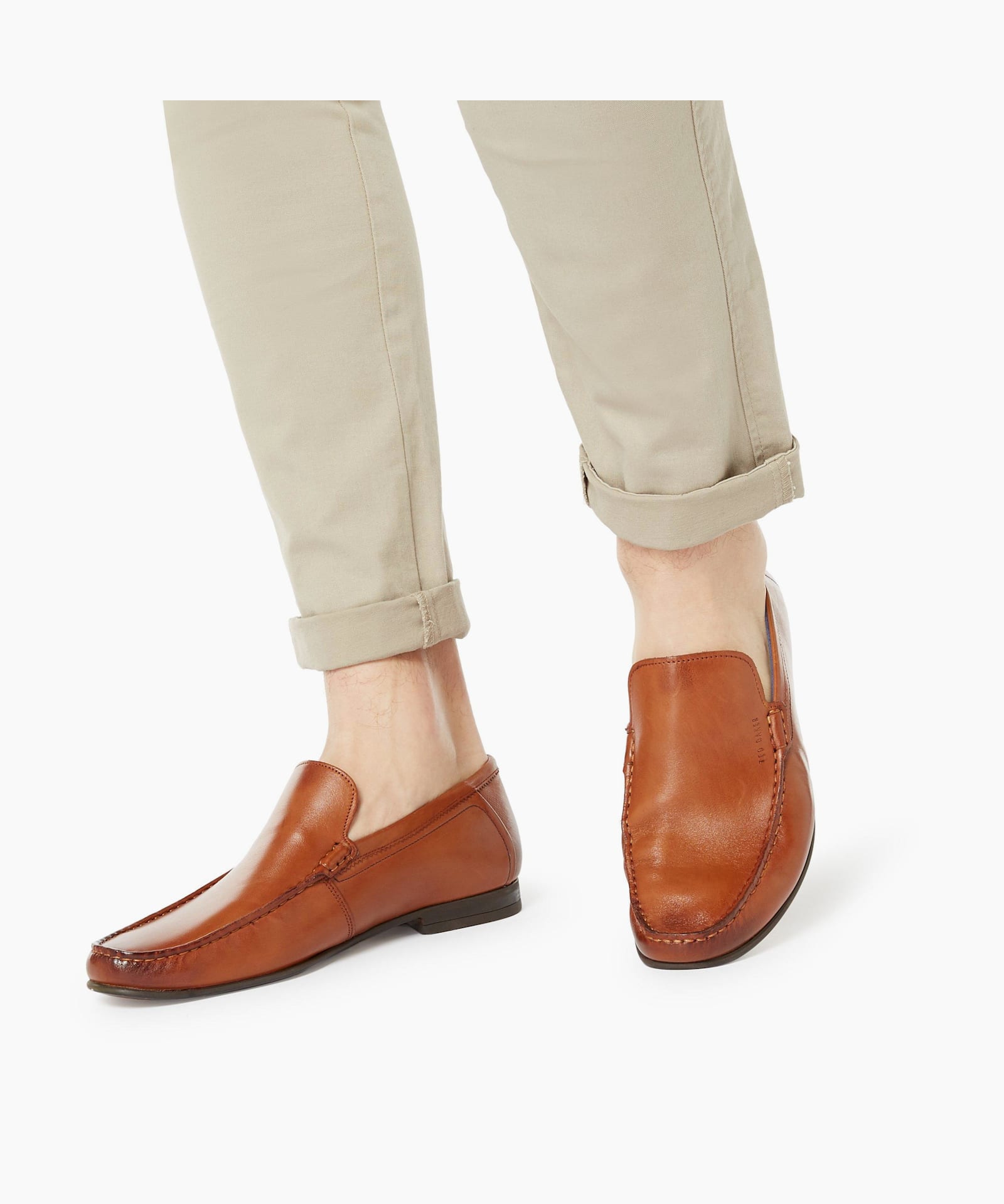 tan color loafer shoes