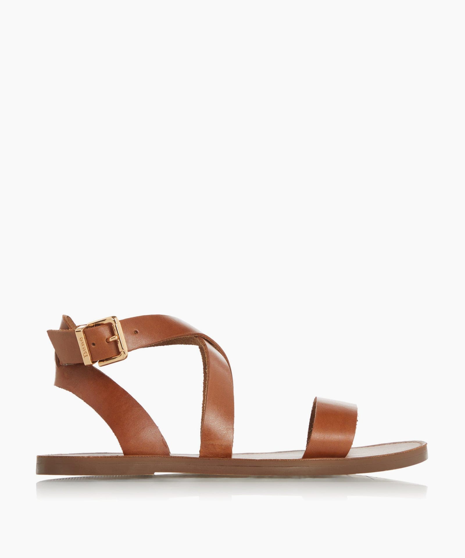 Leels Tan Wrap Strap Flat Sandals Dune London