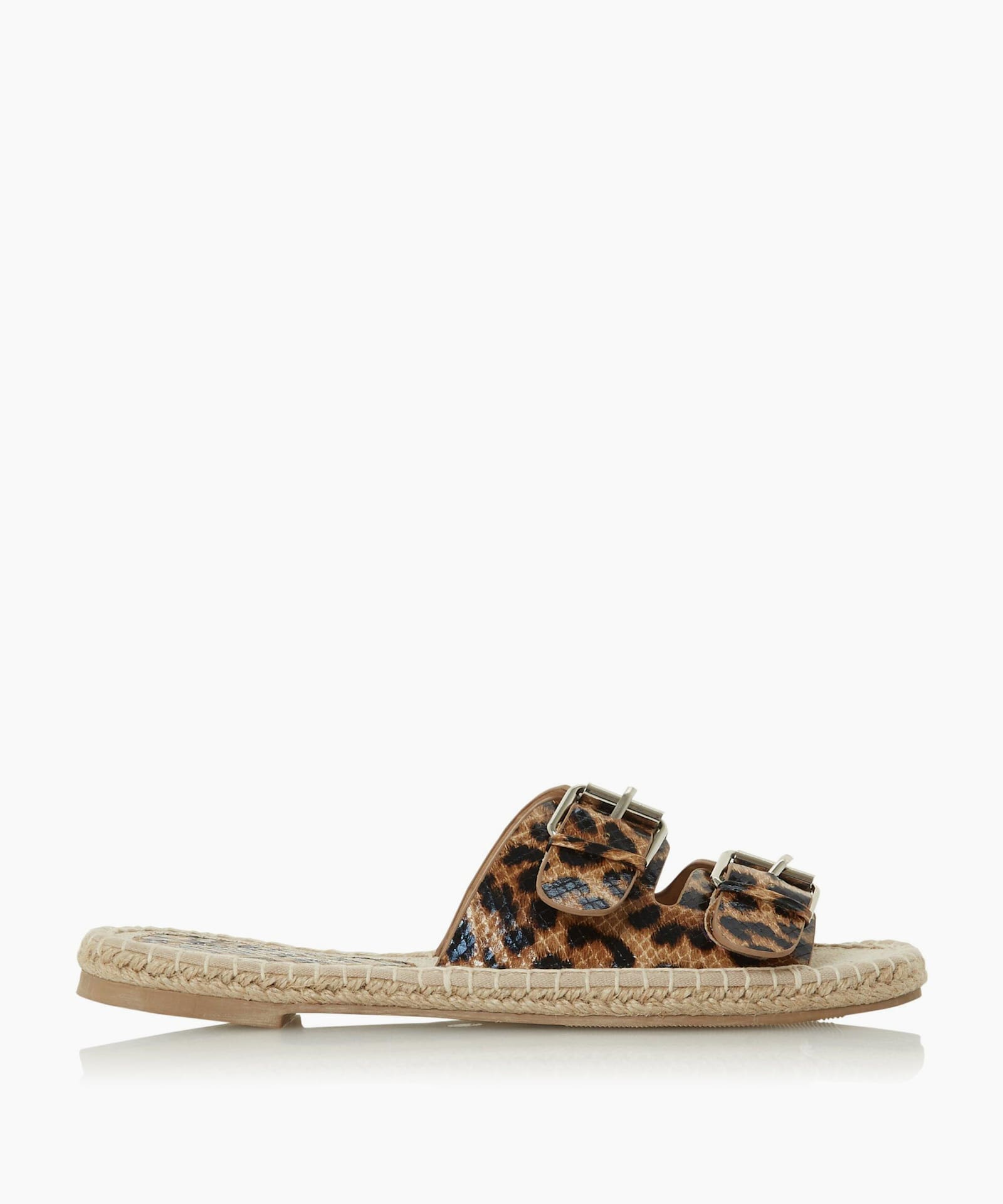 dune leopard print sandals