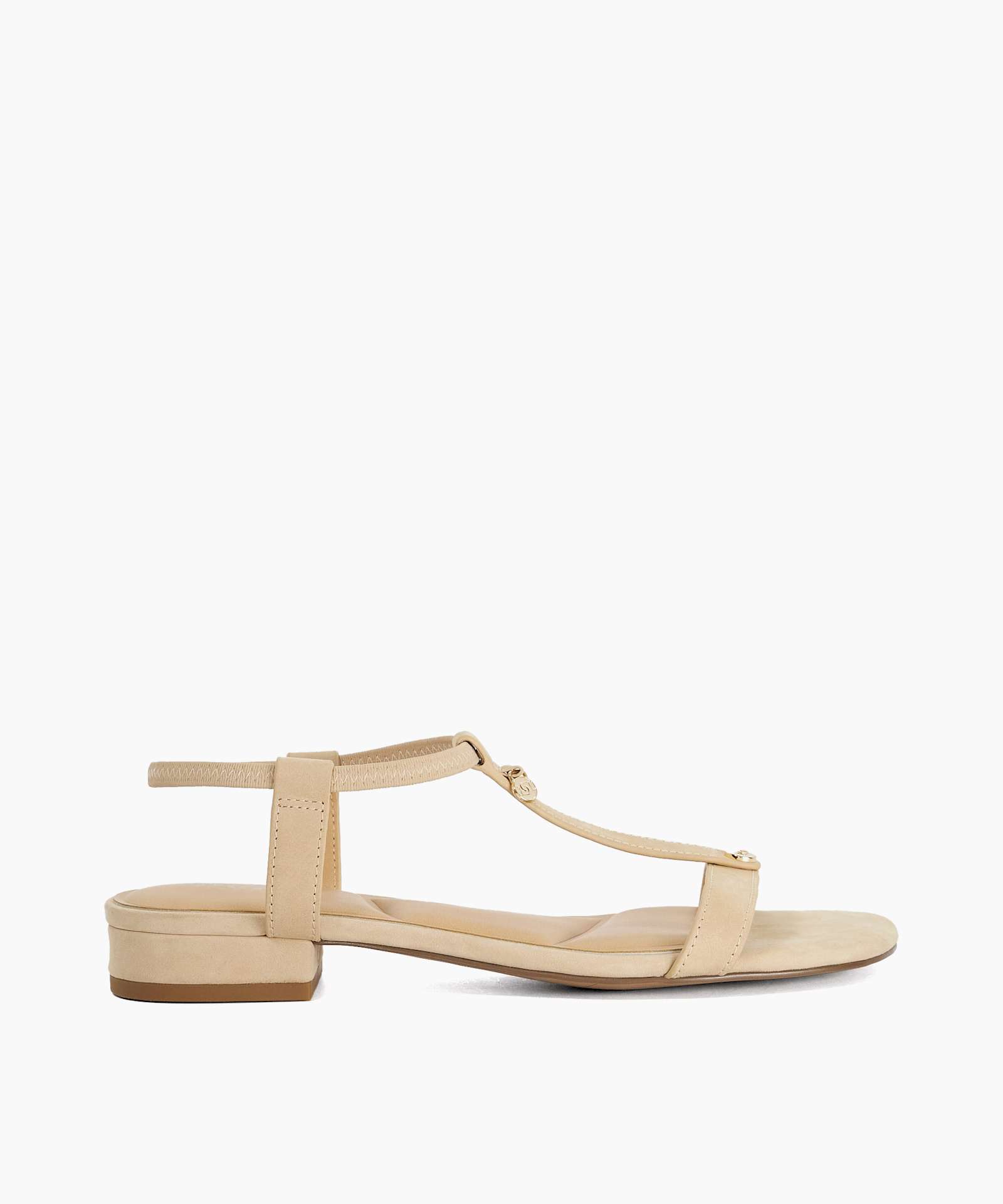Lyra Flat T-Bar Sandals - ecru