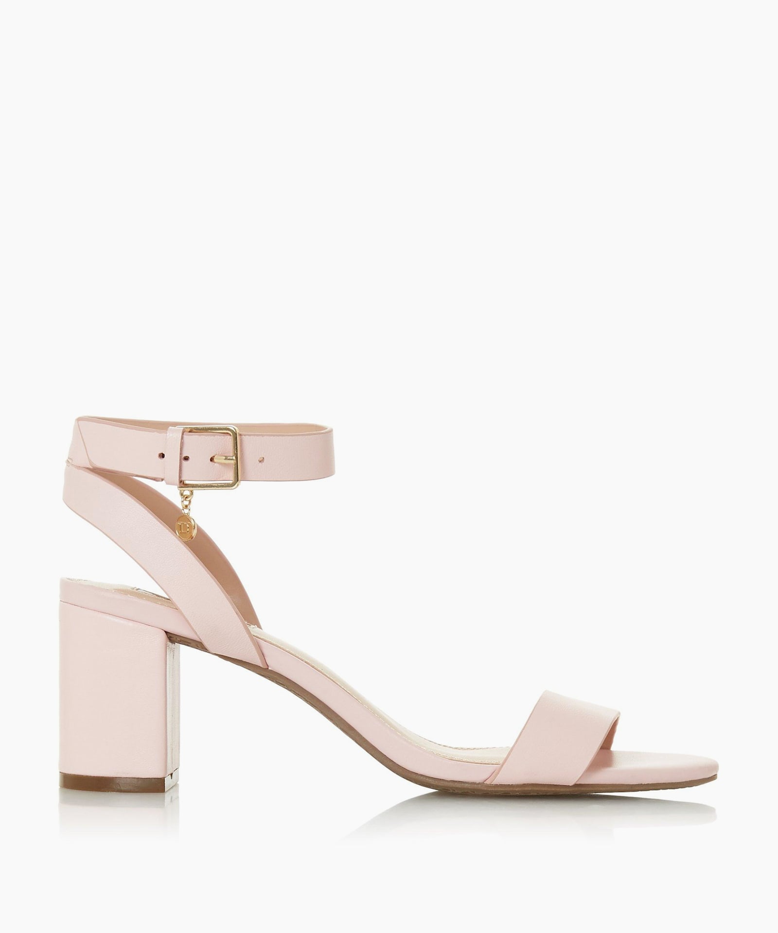 blush pink block heel sandals