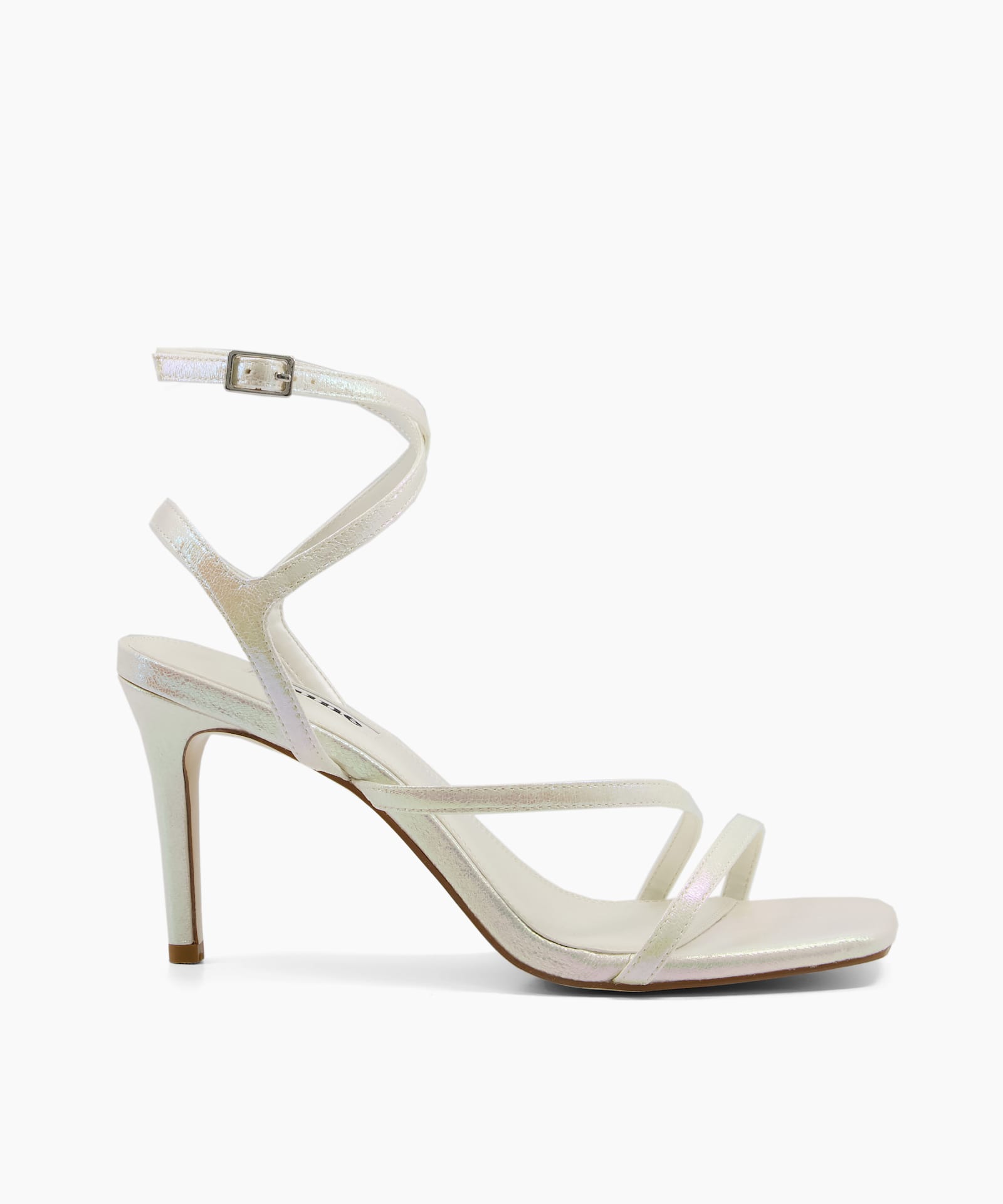 Mighteys White Square Toe Strappy Sandals Dune London