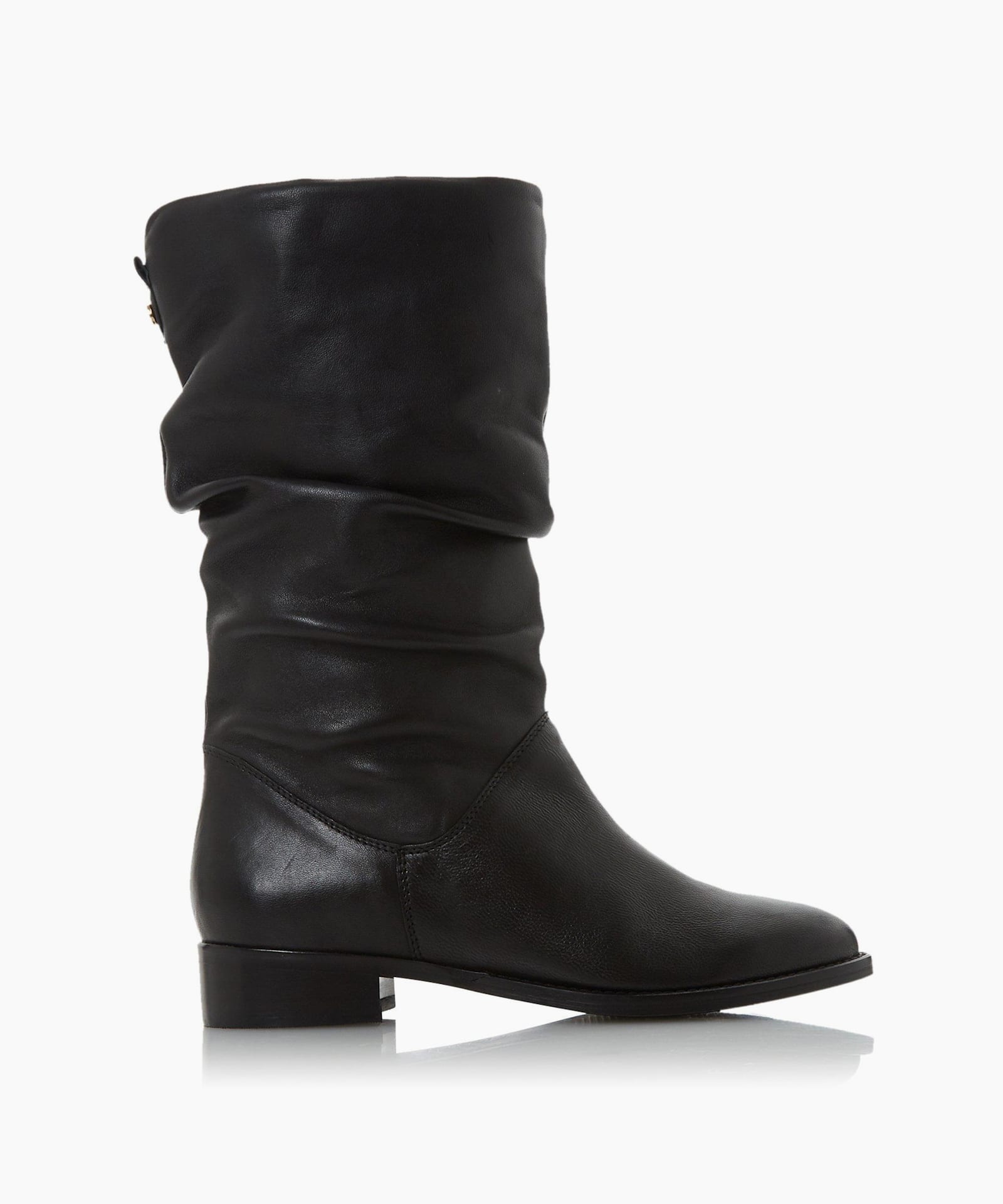 ruched mid calf boots