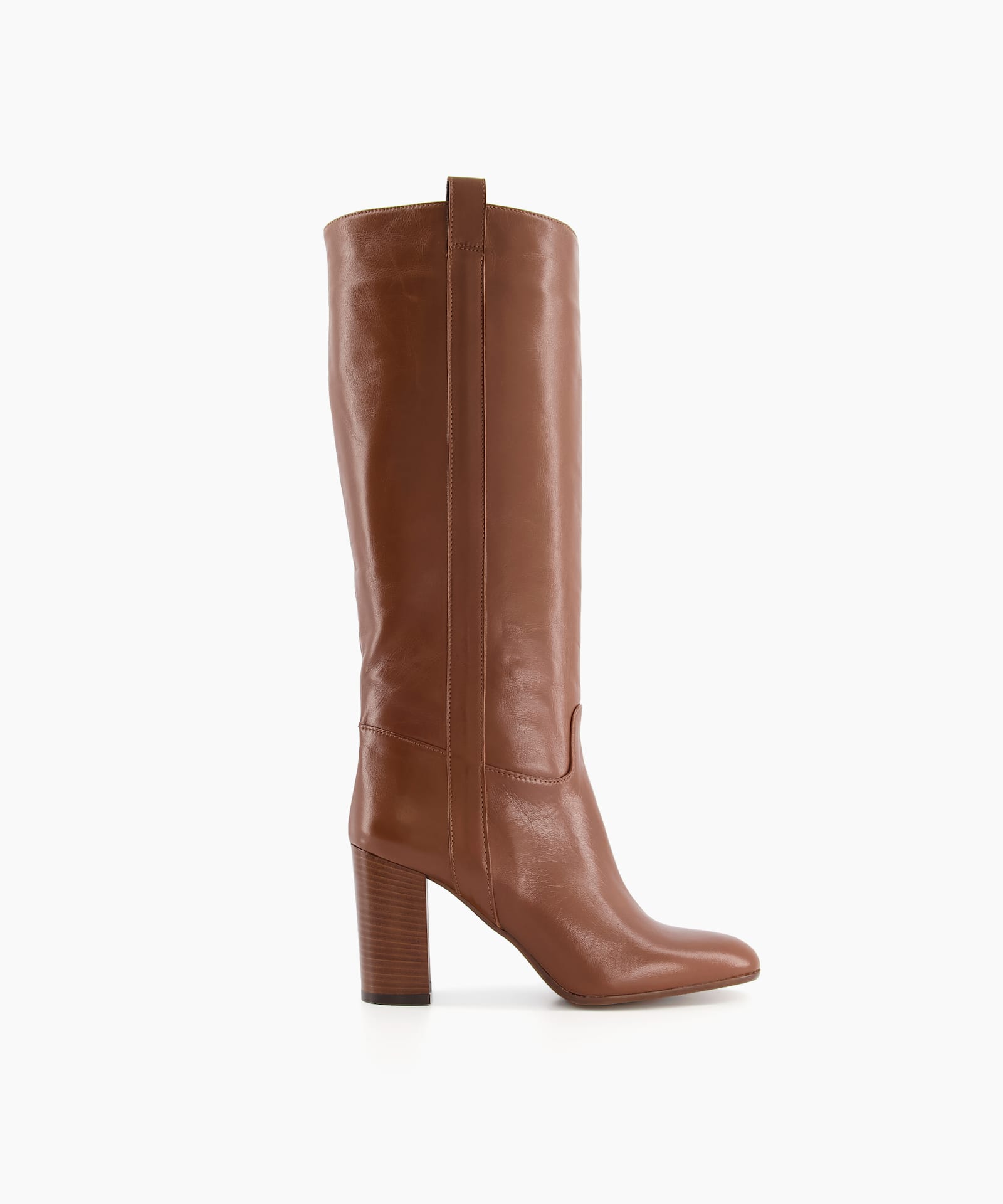 dune tan leather knee high boots