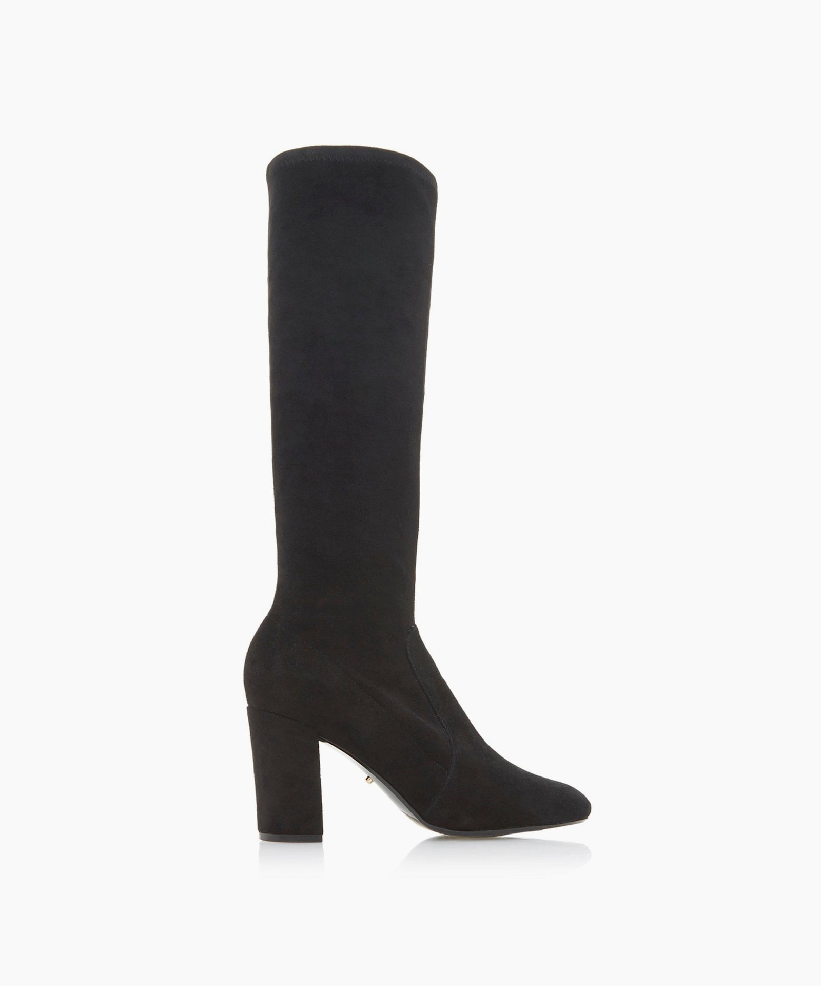 dune long black suede boots