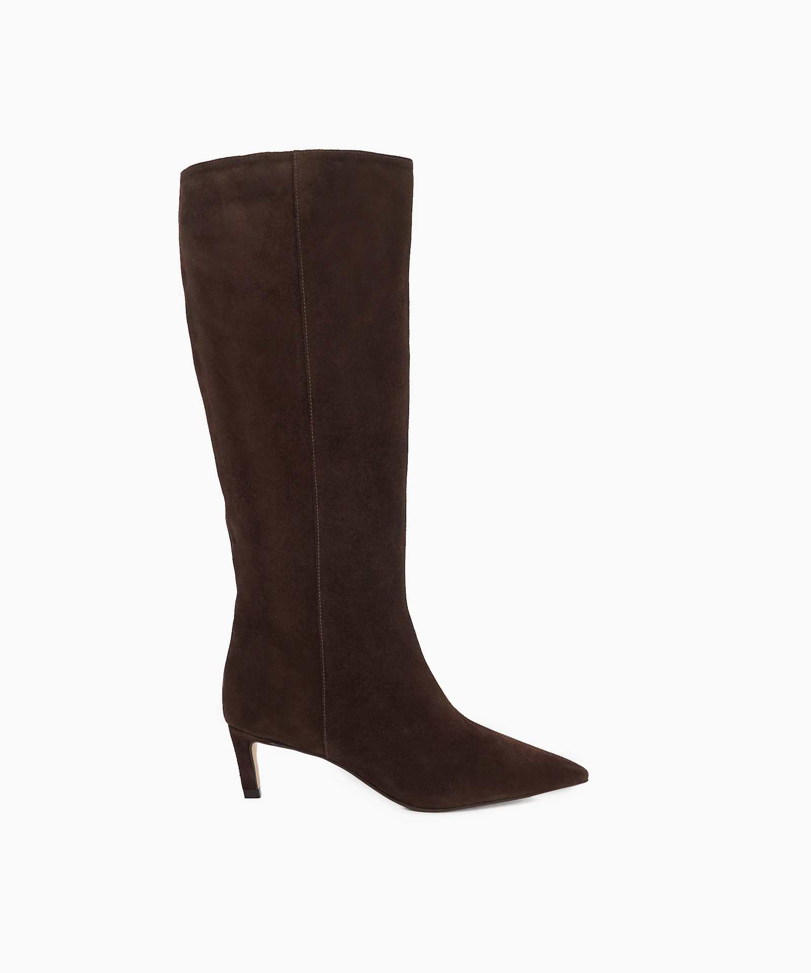 Smoothly Kitten-Heel Knee-High Boots - brown